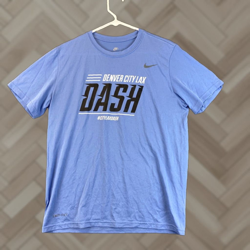 Nike Nike Men L T-Shirt Athletic Dri-FIT BLUE Short Sleeve Cotton / 53-16 Size US L / EU 52-54 / 3 - 1 Thumbnail