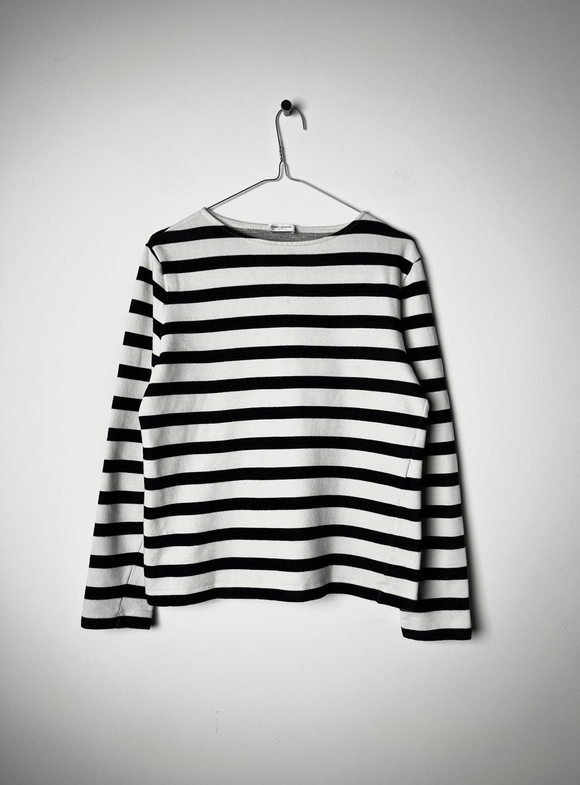 Saint Laurent Paris Saint Laurent Paris Striped Cotton Long Sleeve Sweatshirt Size S / US 4 / IT 40 - 1 Thumbnail