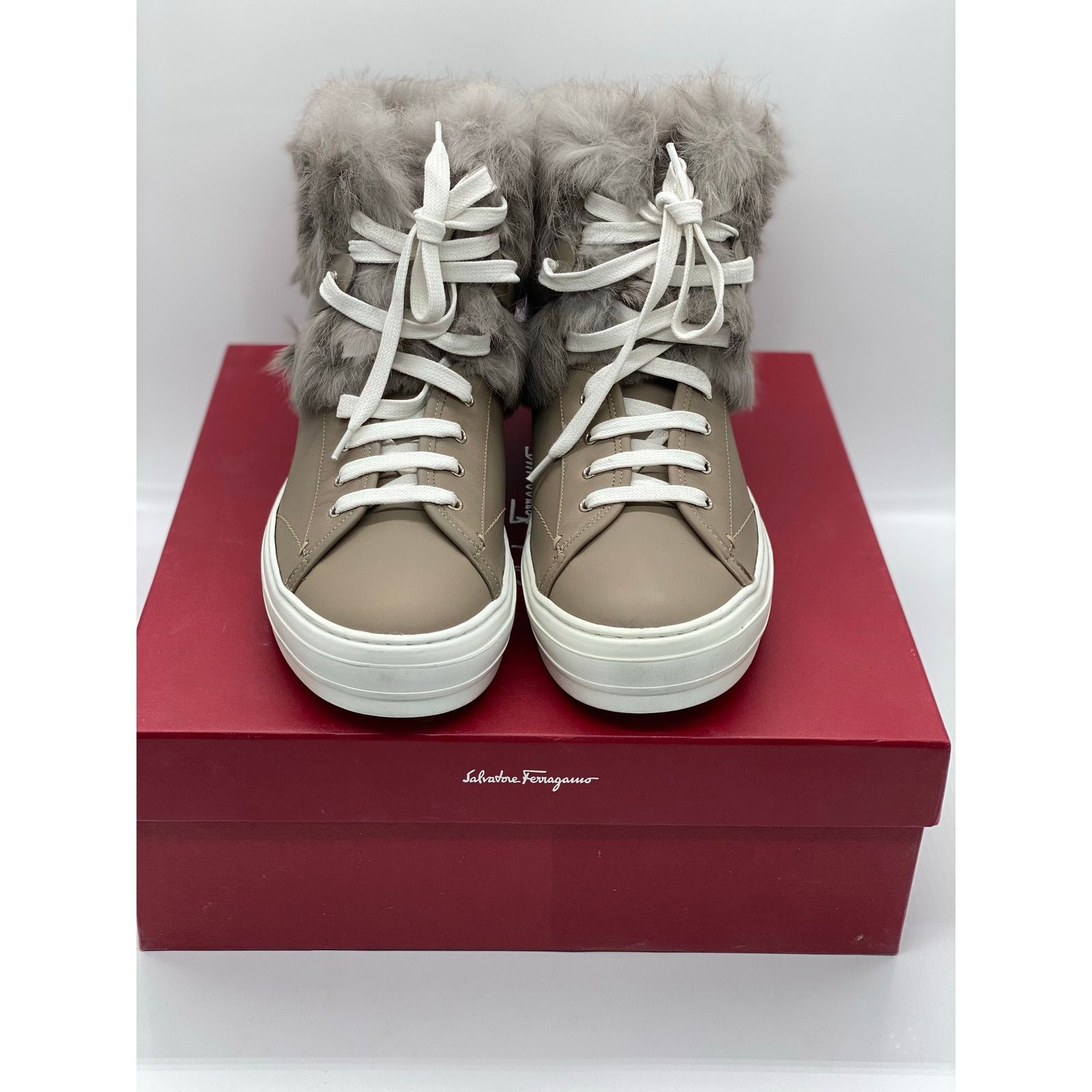 Salvatore Ferragamo Salvatore Ferragamo Nisia Grey Fur Sneakers sz. 5.5 US Size US 5.5 / IT 35.5 - 2 Thumbnail