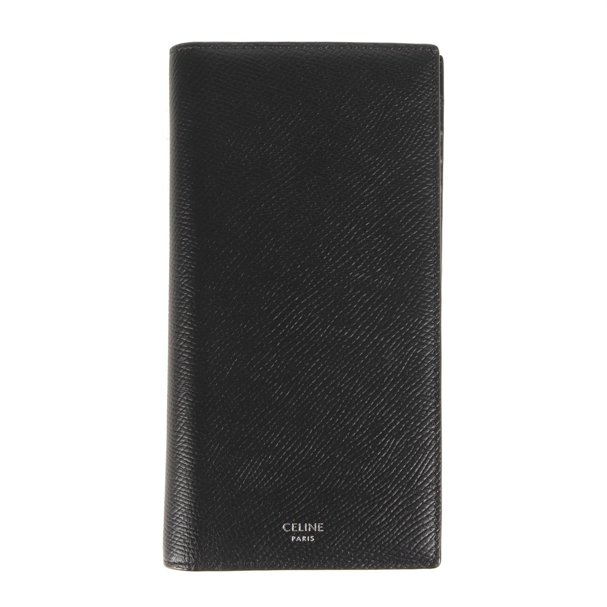 image of Celine Current Model Grained Calfskin Vertical Wallet With Coin Compartment 10C863Ben.38Si P-Sd-123