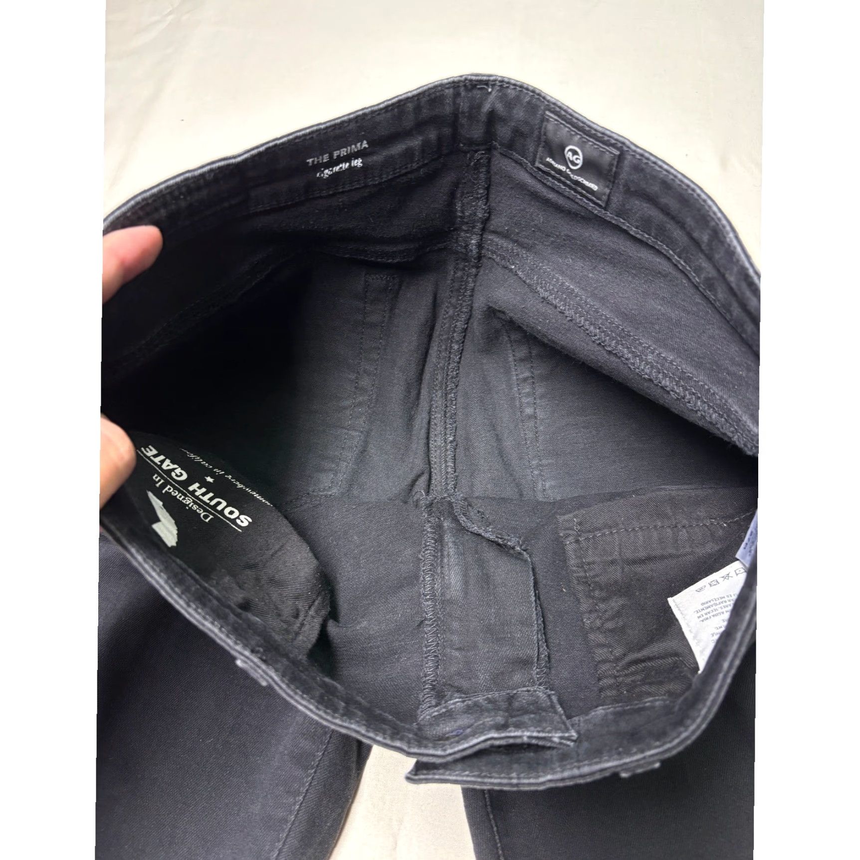 Vintage AG Adriano Goldschmied The Prima Cigarette Leg Black Jeans Size 30X30 Size 30" / US 8 / IT 44 - 4 Thumbnail