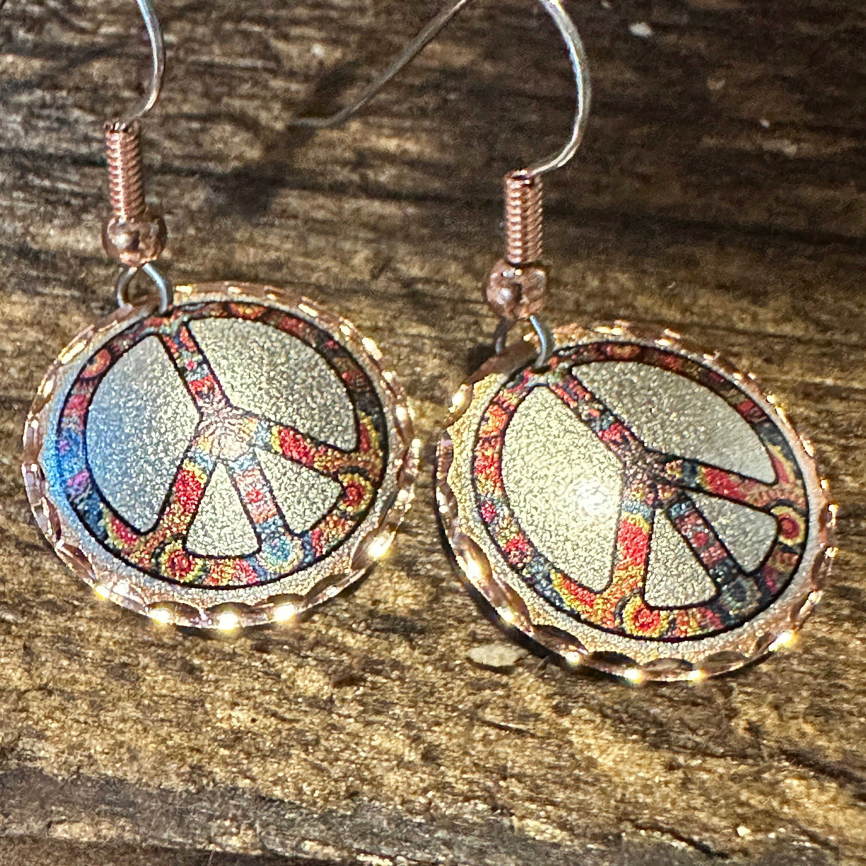 Other Handmade Boho Copper Earrings, Diamond Cut Hippie Peace Wire Size ONE SIZE - 4 Thumbnail