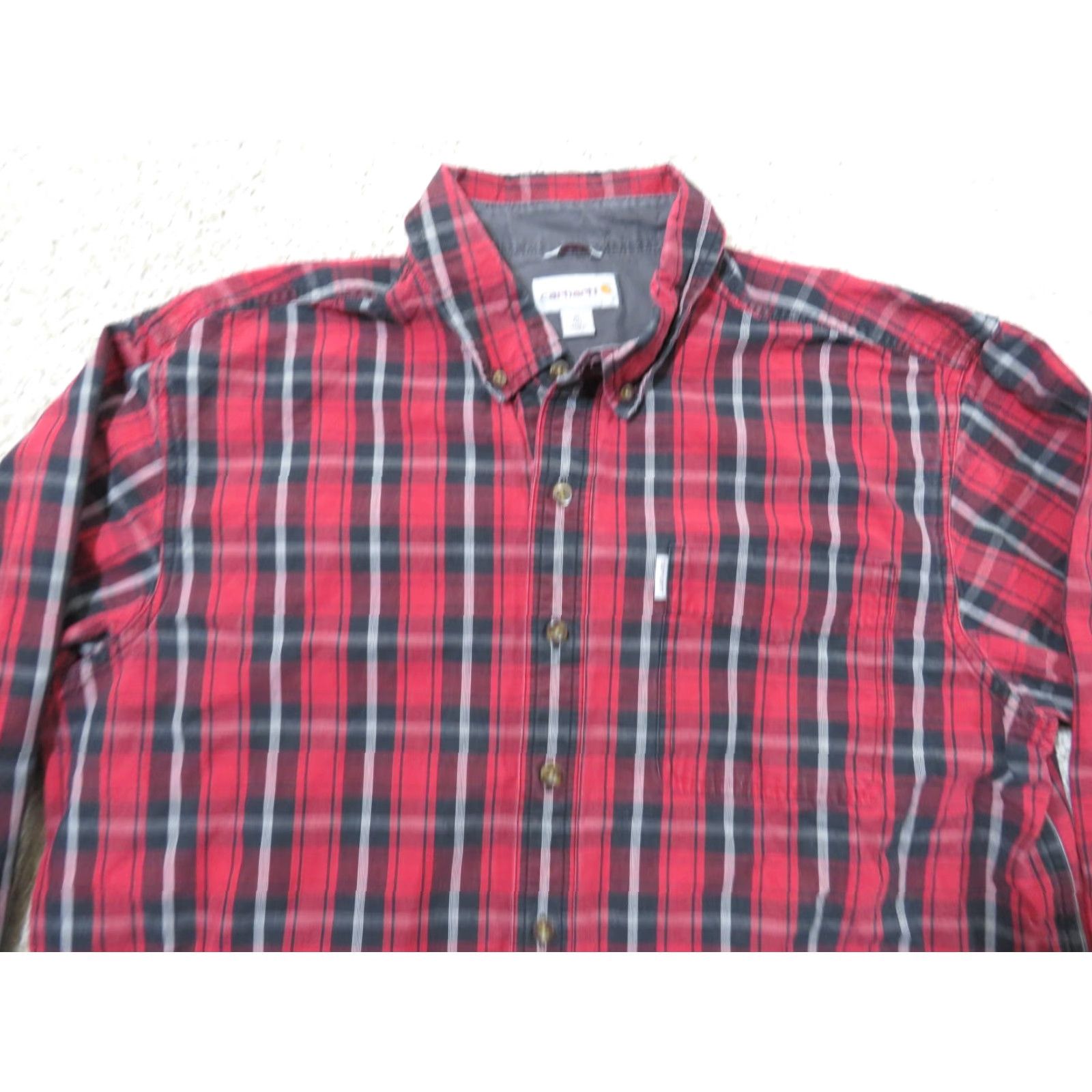 Carhartt Carhartt Shirt Mens XL Tall Red Plaid Relaxed Fit Long Sleeve Button-Up Cotton Flannel with Pockets Size US XL / EU 56 / 4 - 3 Thumbnail
