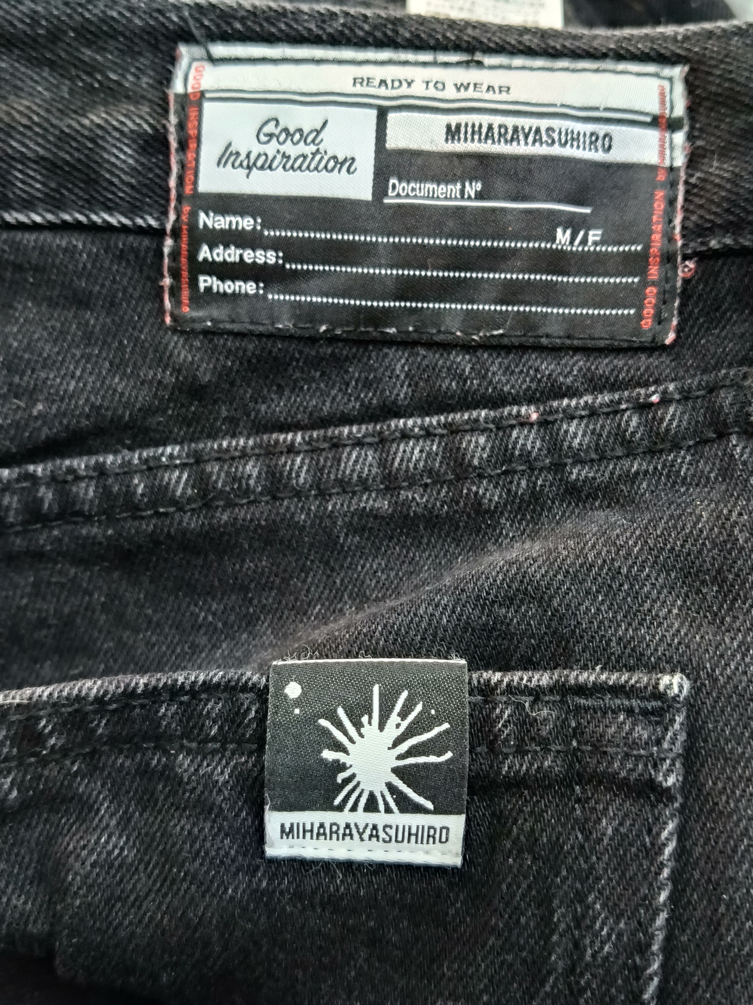 GU × Maison MIHARA YASUHIRO Mihara Yasuhiro slim fit black denim pants Size US 34 / EU 50 - 8 Thumbnail