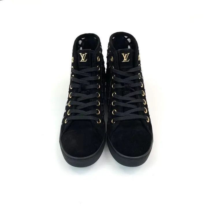 Other Louis Vuitton Black Suede Studded Sneakers -2508 Size US 7.5 / EU 40-41 - 2 Thumbnail