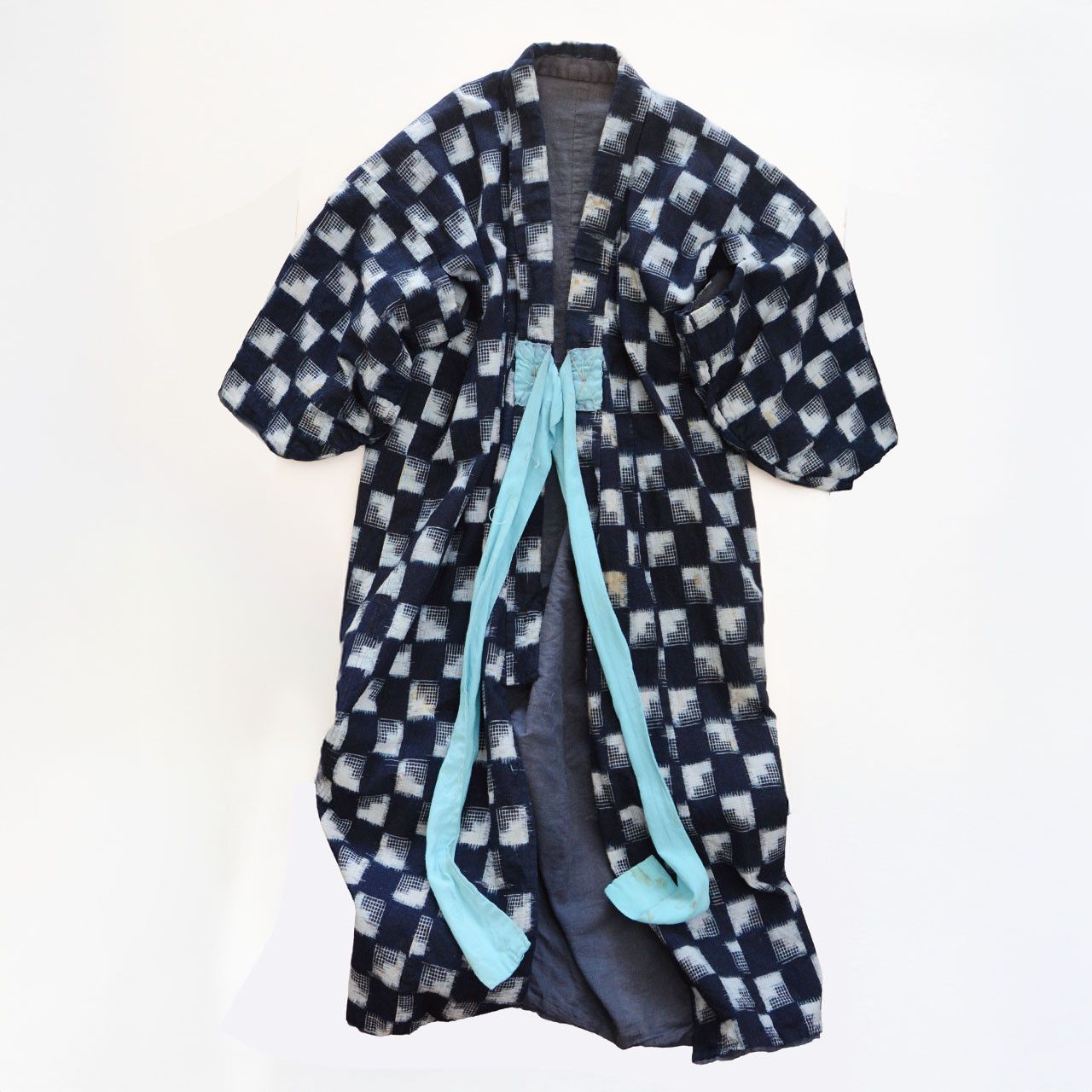 Other Japanese Vintage Indigo Kasuri Kimono Robe Handmade Remake Size US XS / EU 42 / 0 - 12 Thumbnail