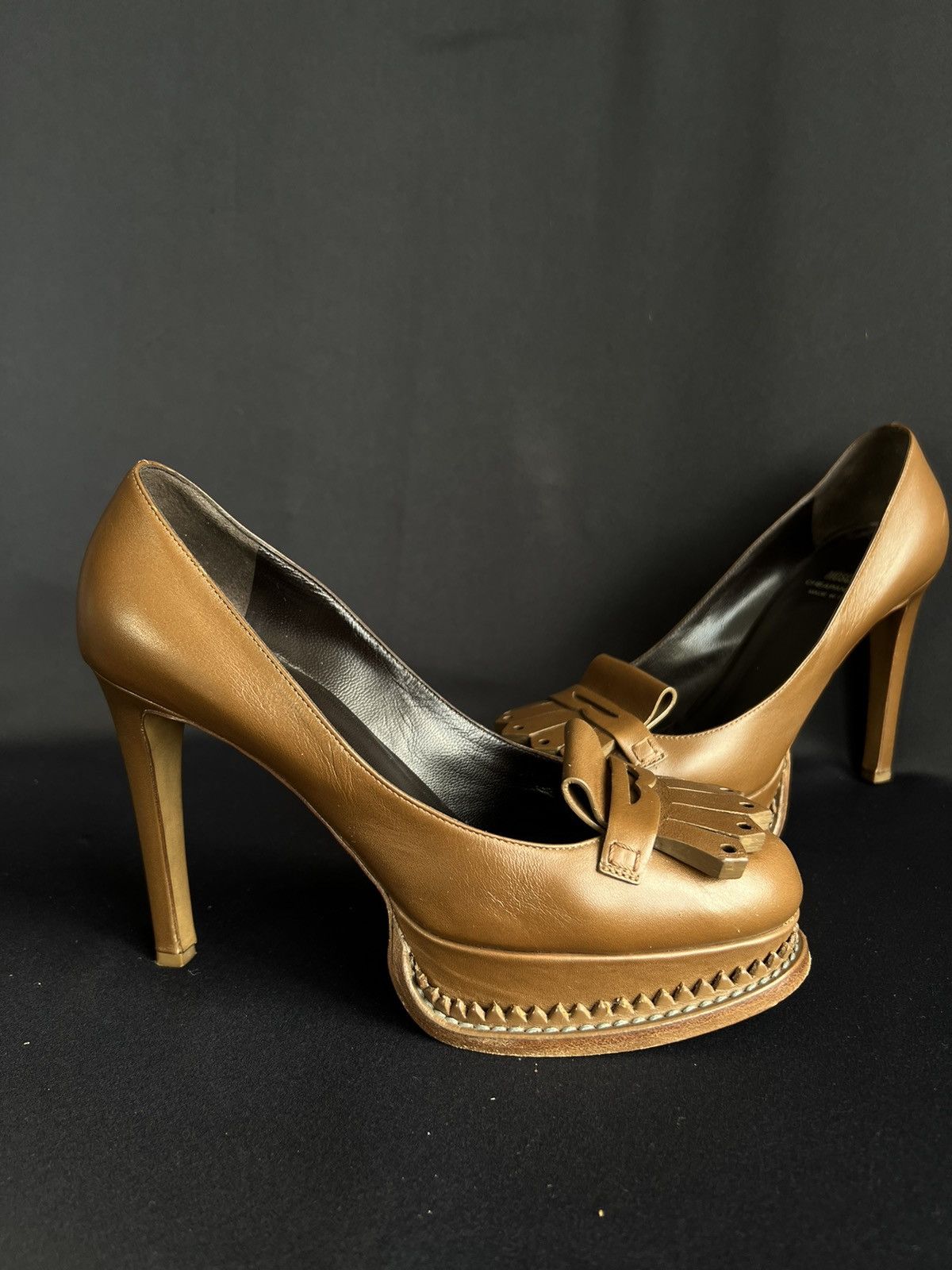 Moschino Moschino Cheap&Chic Leather Heels Brown Size US 7 EU 37 1/2 Size US 7 / IT 37 - 1 Thumbnail