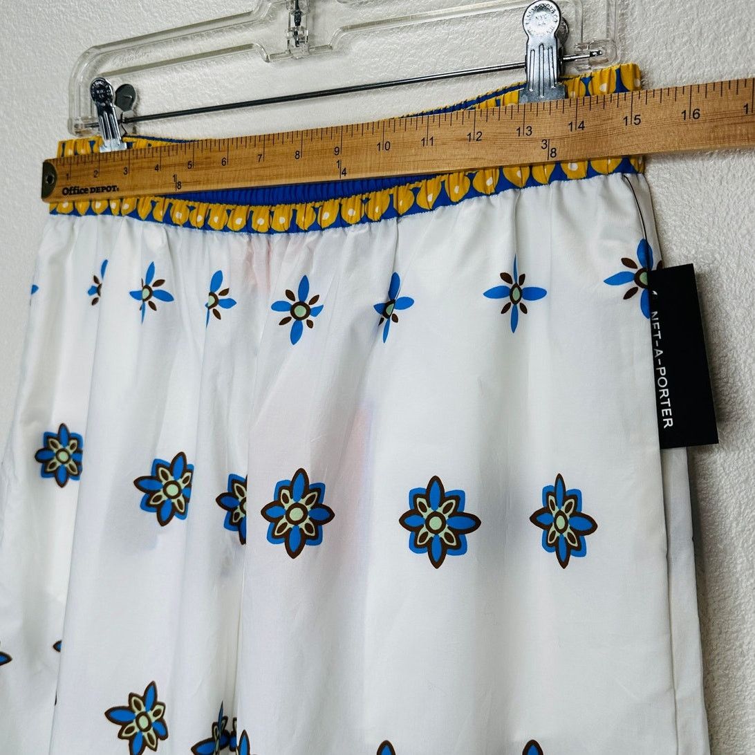 La DoubleJ NWT La DoubleJ White Blue Print Cropped Wide Leg Crop Pant L Size 34" / US 12 / IT 48 - 16 Thumbnail