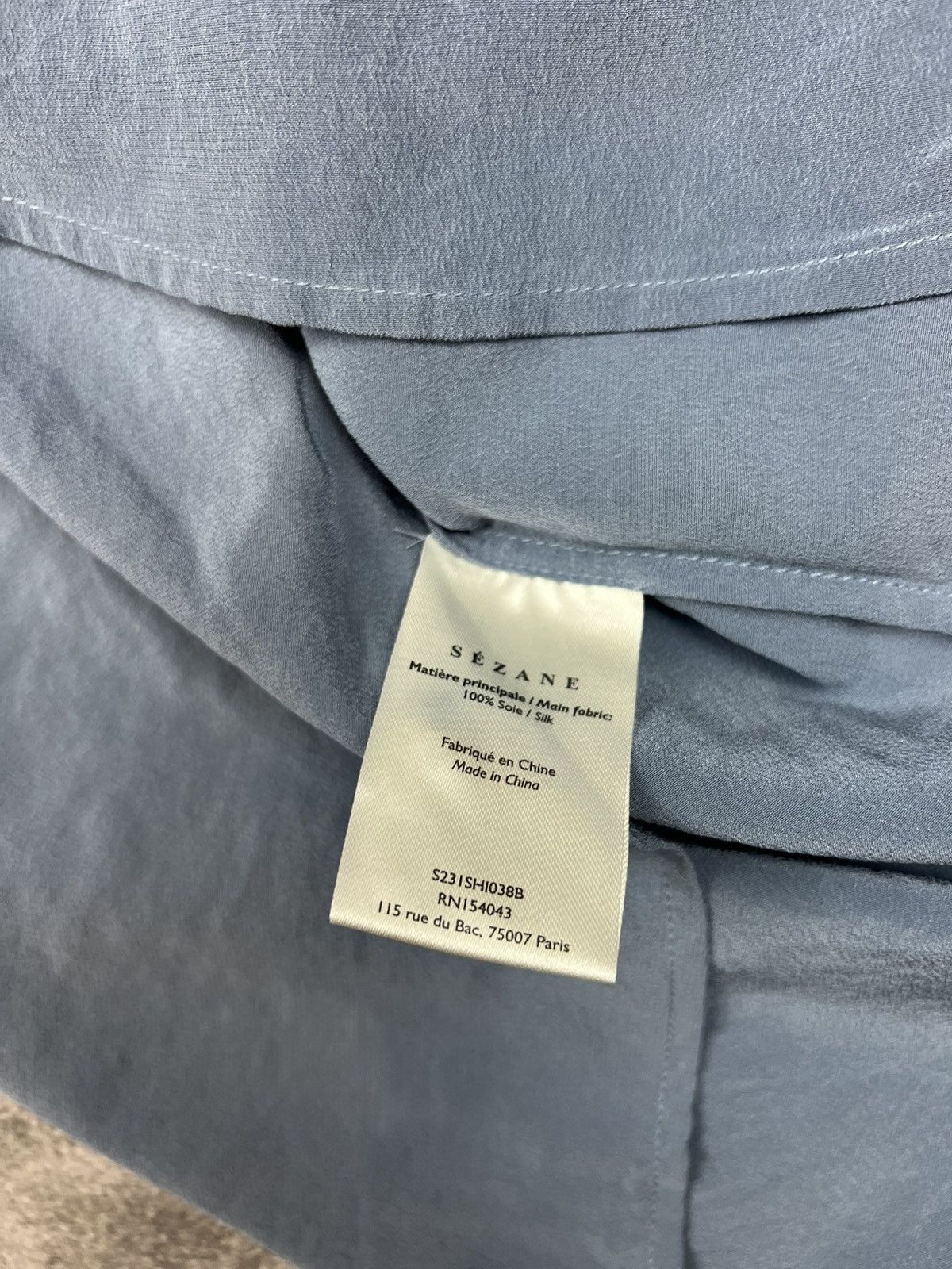 Sezane Sezane Silk Blue Shirt Button Womens Classic Size S / US 4 / IT 40 - 6 Thumbnail