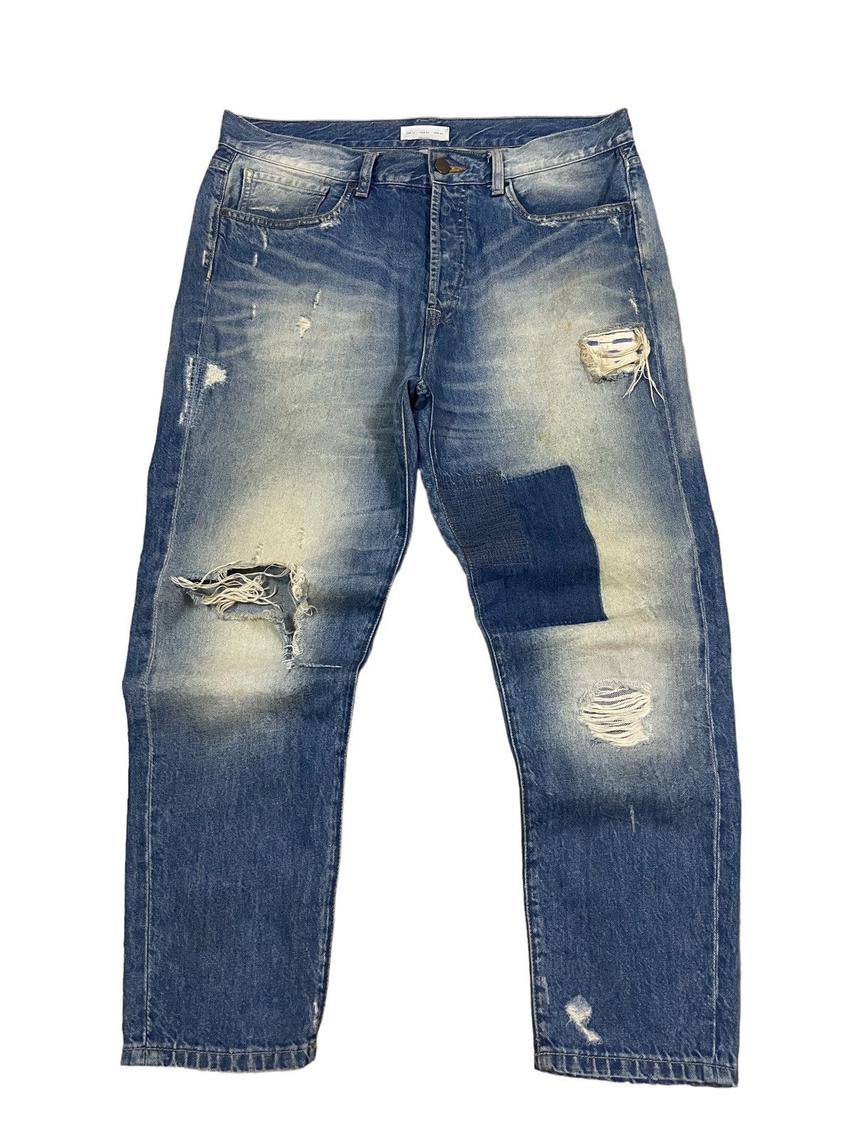 Kapital Vintage Japanese Brand Crazy Denim Wash Boro Tapered Jeans Size US 36 / EU 52 - 1 Thumbnail