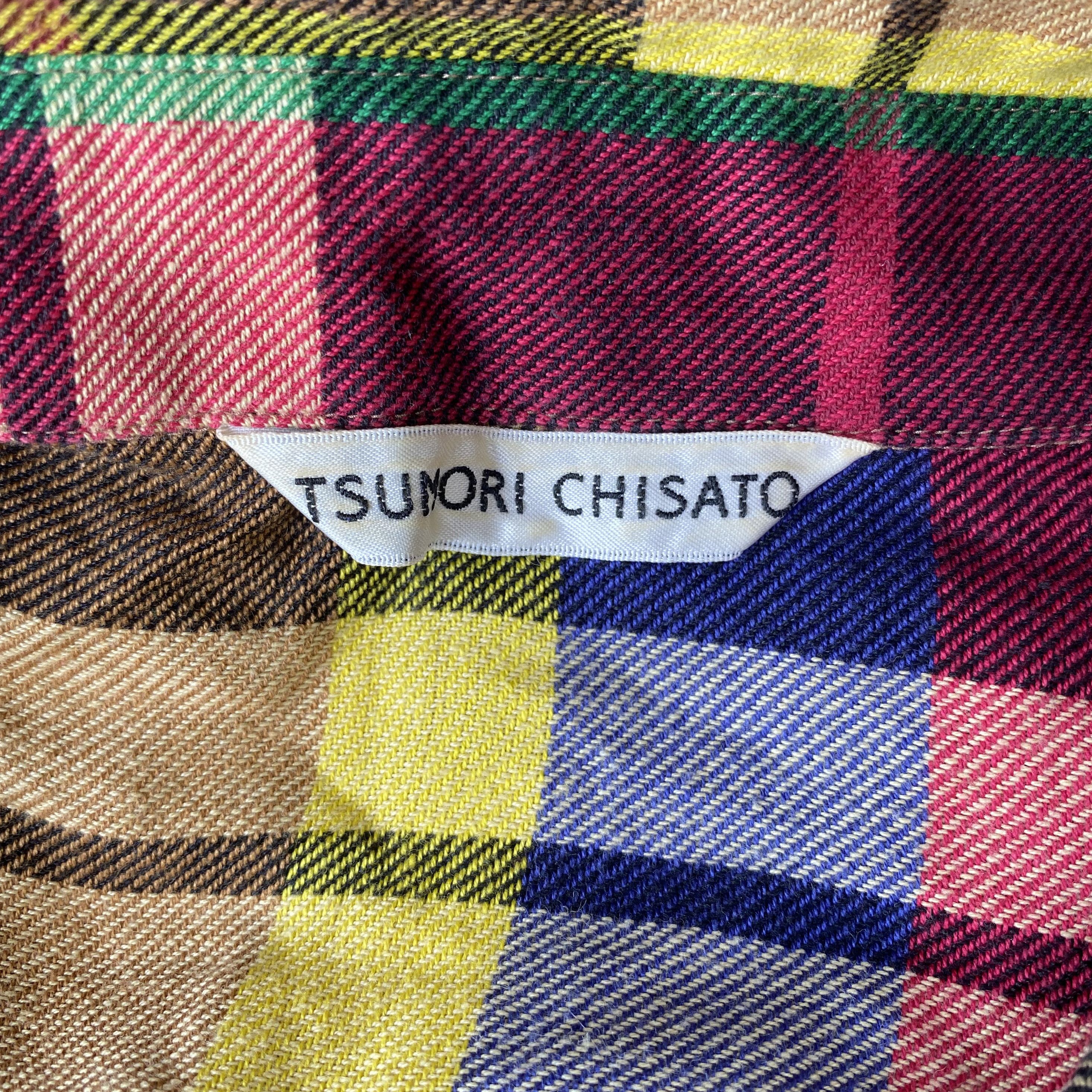 Tsumori Chisato Multicolor Plaid Button Down Shirt Dress Size M / US 6-8 / IT 42-44 - 10 Thumbnail