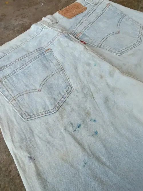 Levi's × Vintage 80s Vintage Levis 501 Made In USA Sun Faded Distressed Jeans Size US 33 - 5 Thumbnail