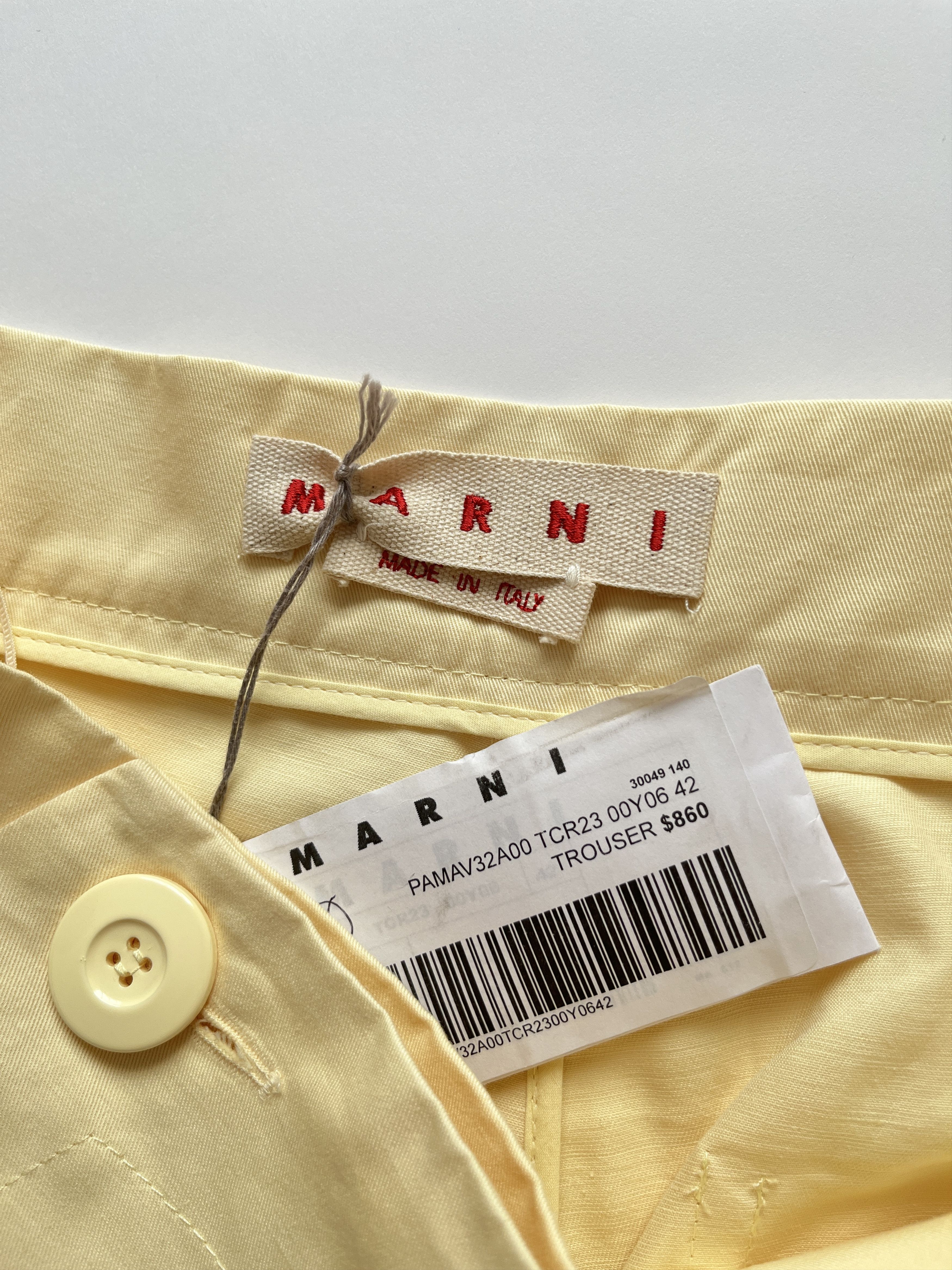 Marni ⚡️QUICK SALE⚡️Marni Yellow Pants Trousers with Buttons Size 32" / US 10 / IT 46 - 3 Thumbnail
