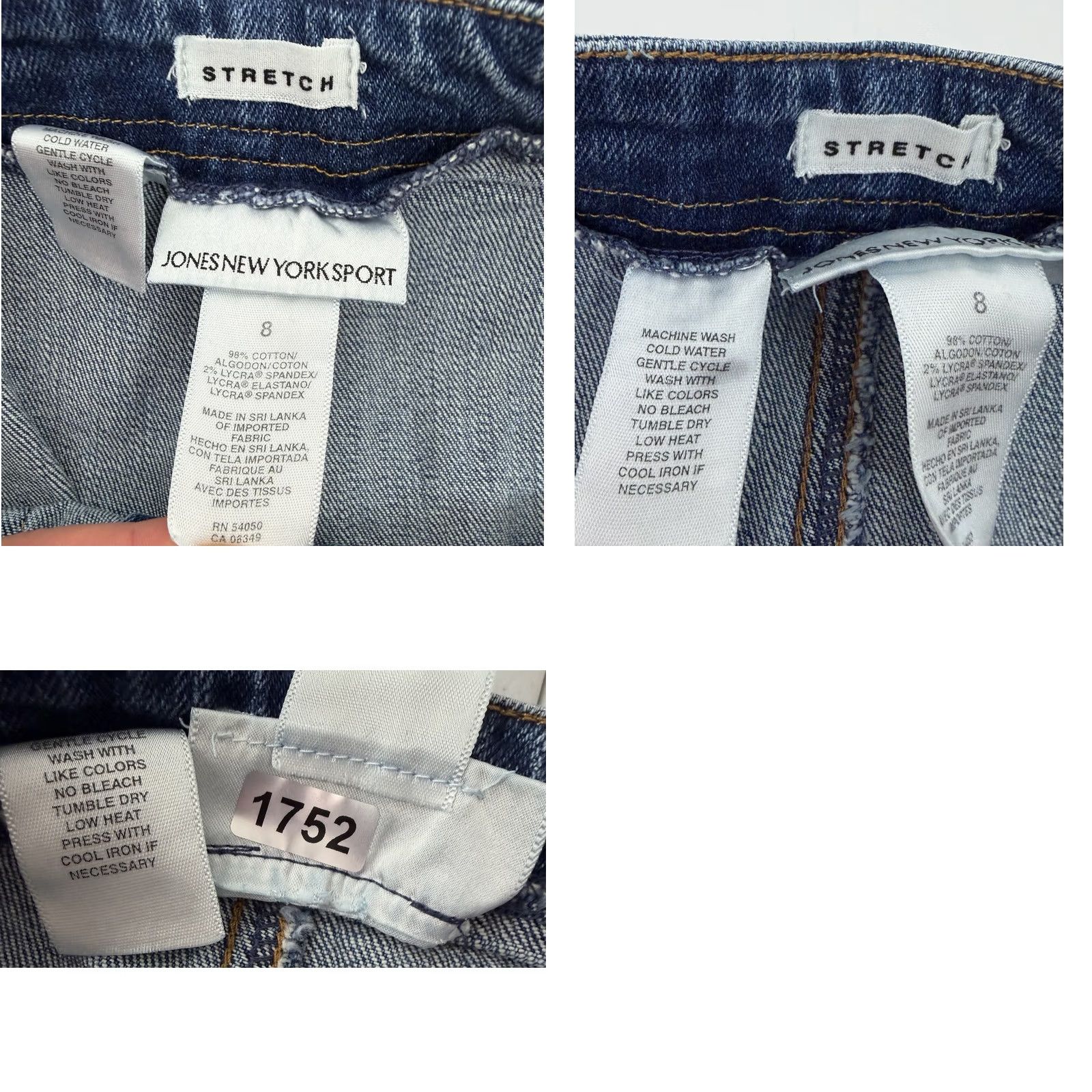 Jones New York VINTAGE Jones New York Denim Skirt Women M Knee Length 90s Y2K Grunge Retro Pockets Slit Stretch Dark Blue Mens? Size 32" / US 10 / IT 46 - 8 Thumbnail