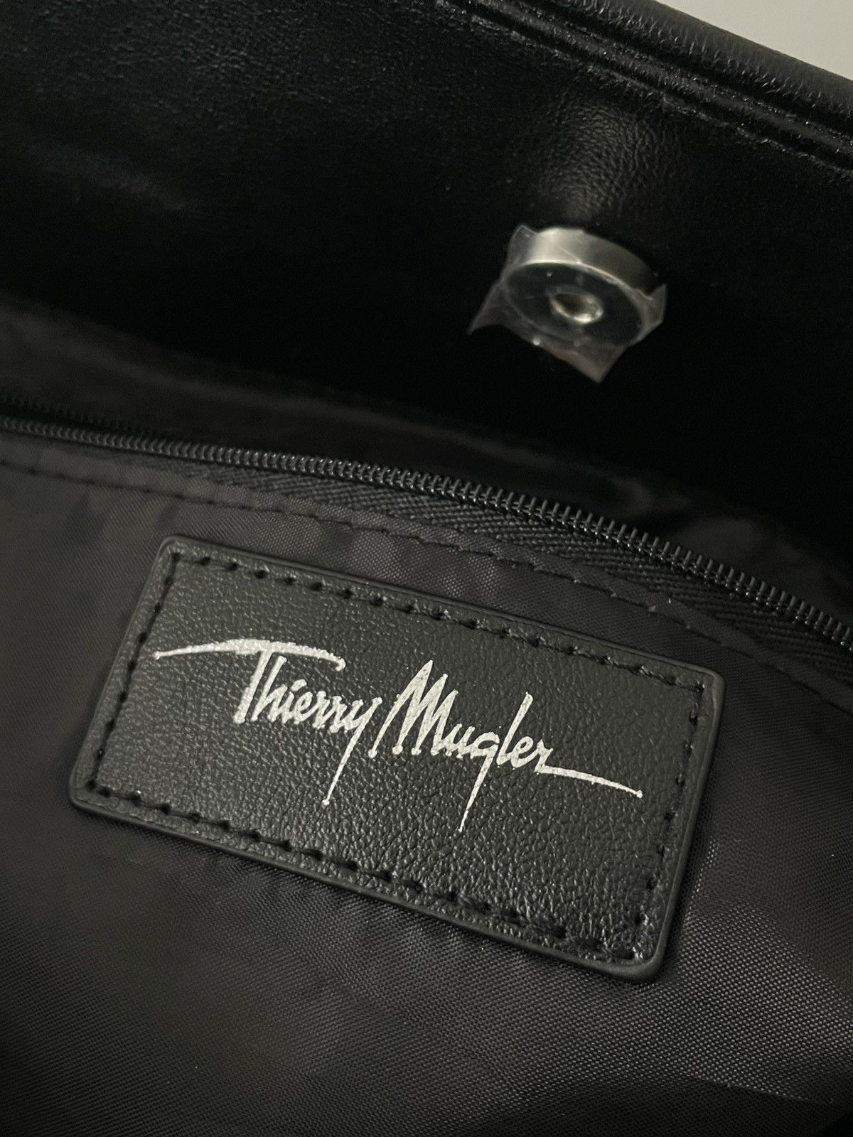 Thierry Mugler Thierry Mugler Leather Black Tote Bag Size ONE SIZE - 11 Thumbnail