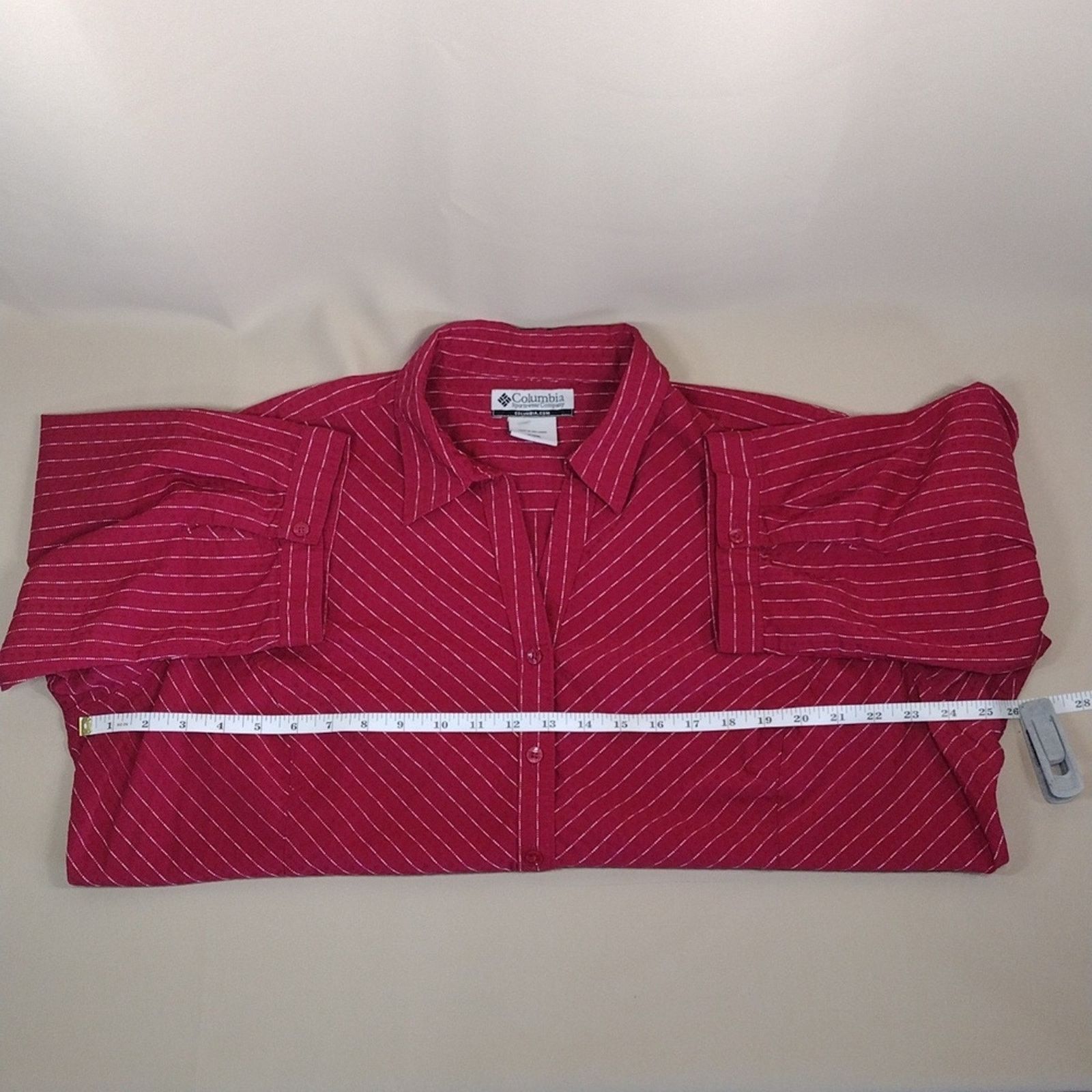 Columbia Columbia Red Stripes Plus Size Cotton Lightweight Shirt Size XXL / US 16-18 / IT 52-54 - 10 Thumbnail