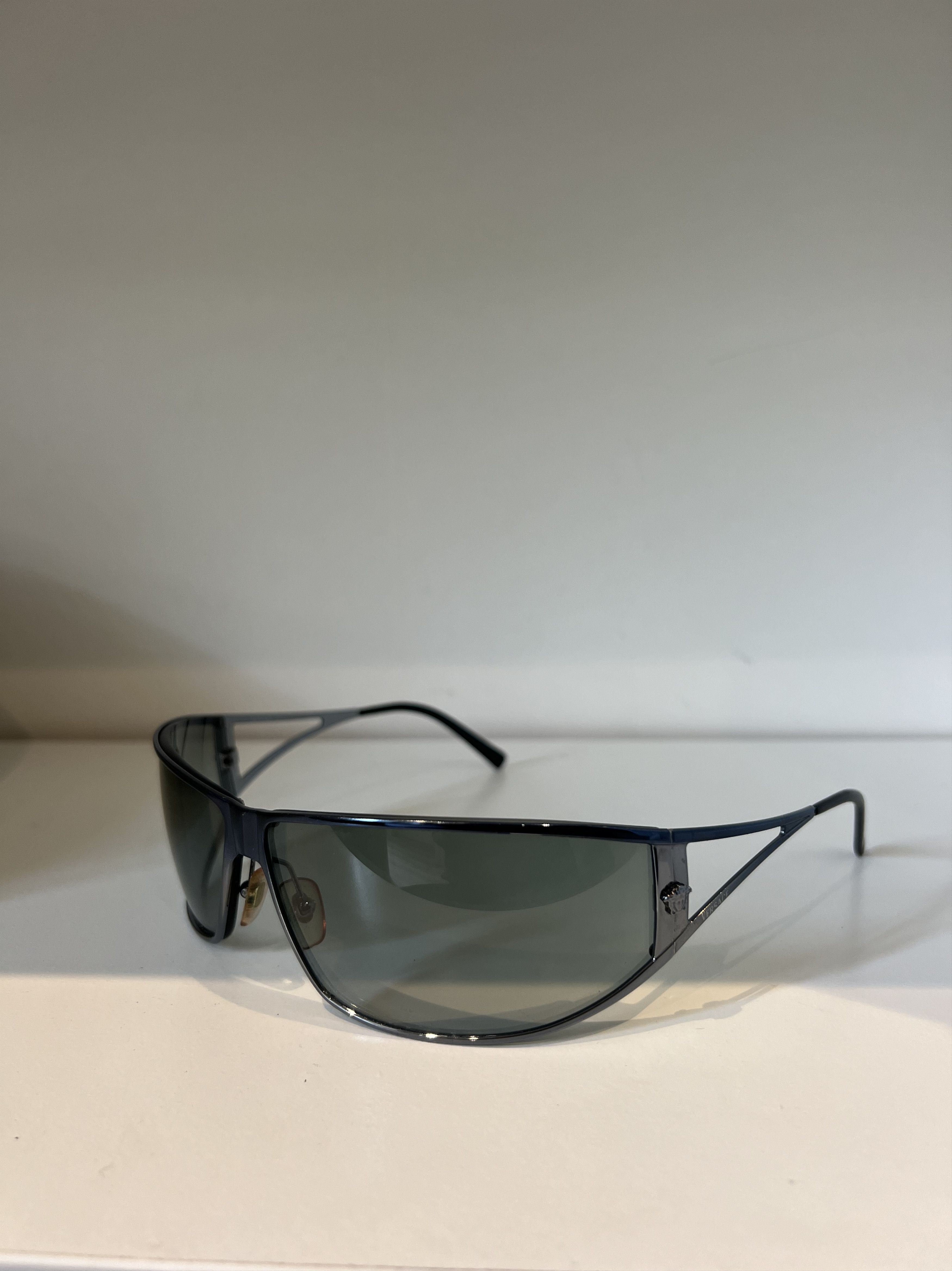 image of Versace Sunglasses in Blue Silver, Men's