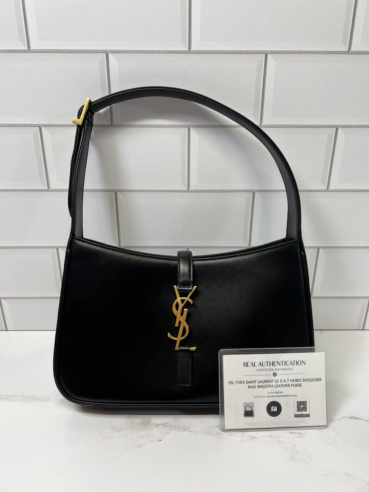 YSL Yves Saint Laurent Le 5 A 7 Hobo Shoulder Bag Purse