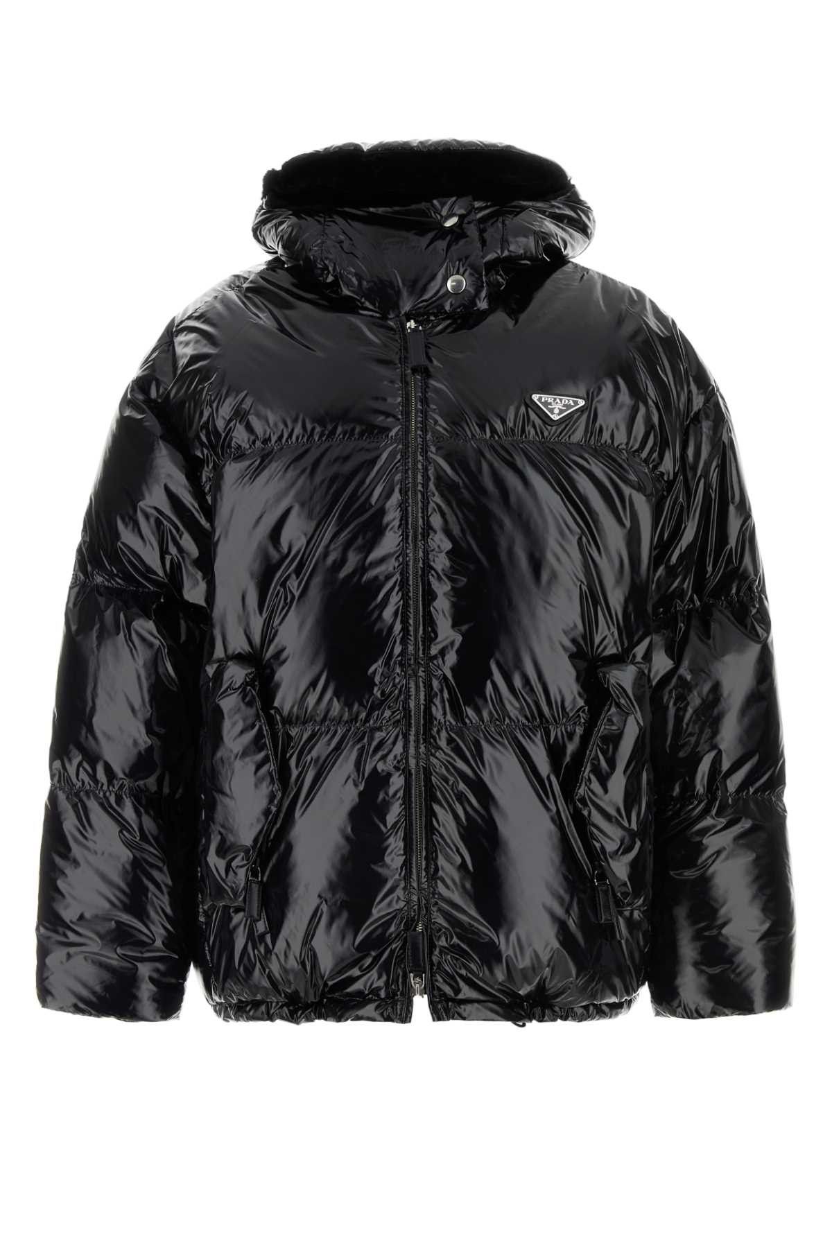 image of Prada Black Re-Nylon Padded Jacket, Women's (Size Small)