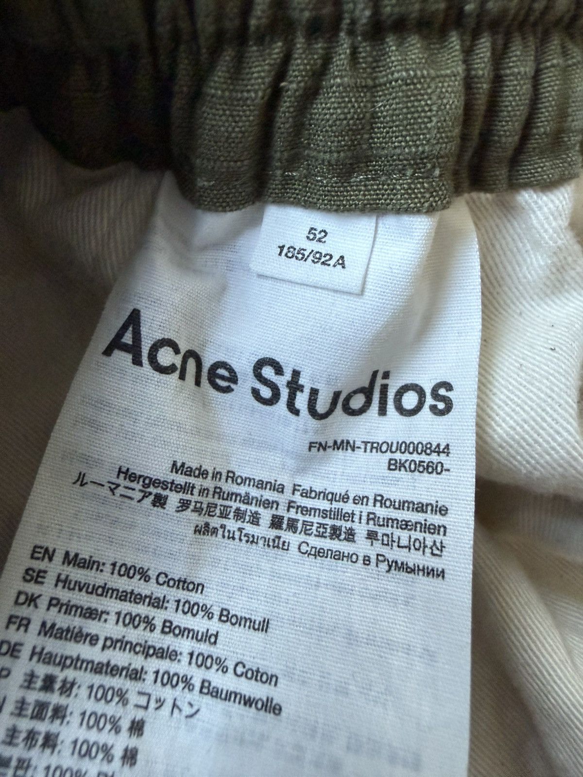 Acne Studios Acne Studios Cargo Trousers Olive Green FN-MN-TROU000844 Size US 42 / EU 58 - 15 Thumbnail