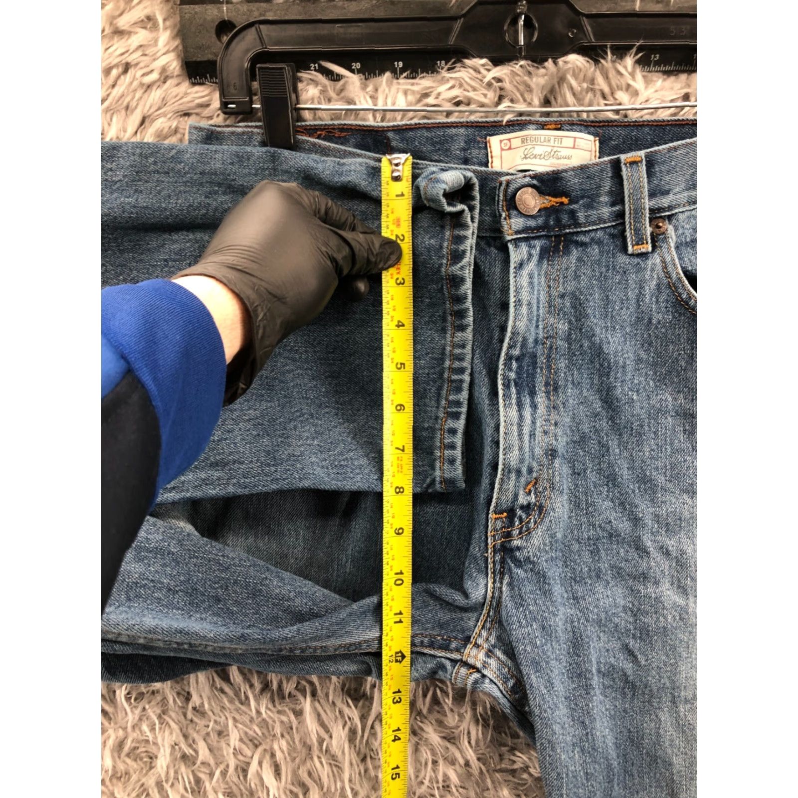 Levi's Levi's Regular Straight Jeans 34x32 Mens Blue Medium Wash 5-Pocket Denim Cotton Blend Mid Rise 34 in Inseam Vintage No Size US 34 / EU 50 - 4 Thumbnail