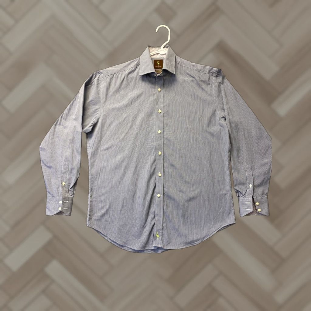 Tailorbyrd VINTAGE TAILORBYRD Dress Shirt Mens L Blue Check Regular Fit Supima Non-Iron Button Up Size US L / EU 52-54 / 3 - 1 Thumbnail