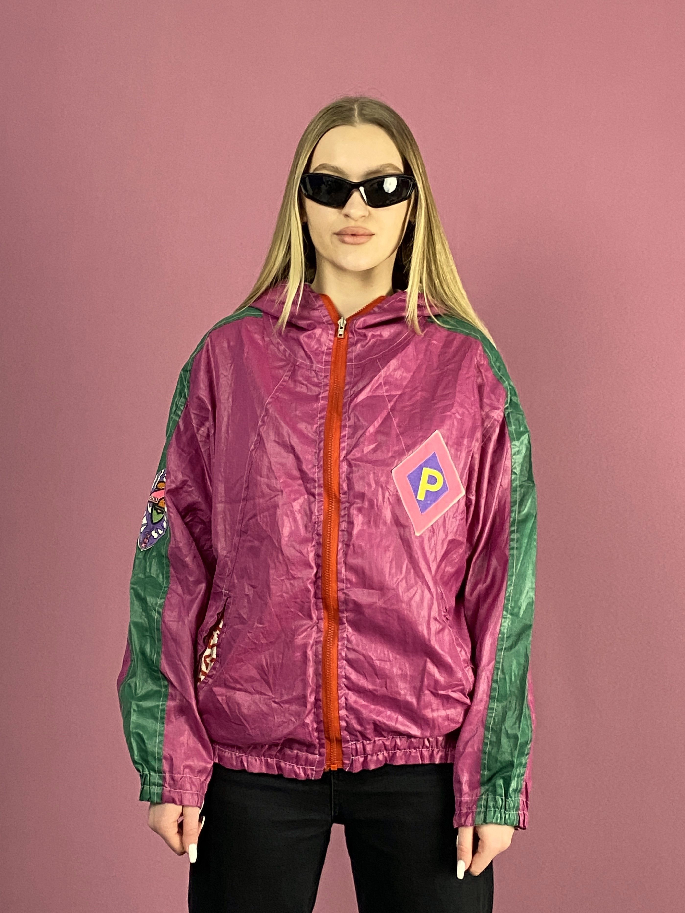 Vintage 90s Vintage Women's Hooded Windbreaker Jacket - M Size M / US 6-8 / IT 42-44 - 1 Thumbnail
