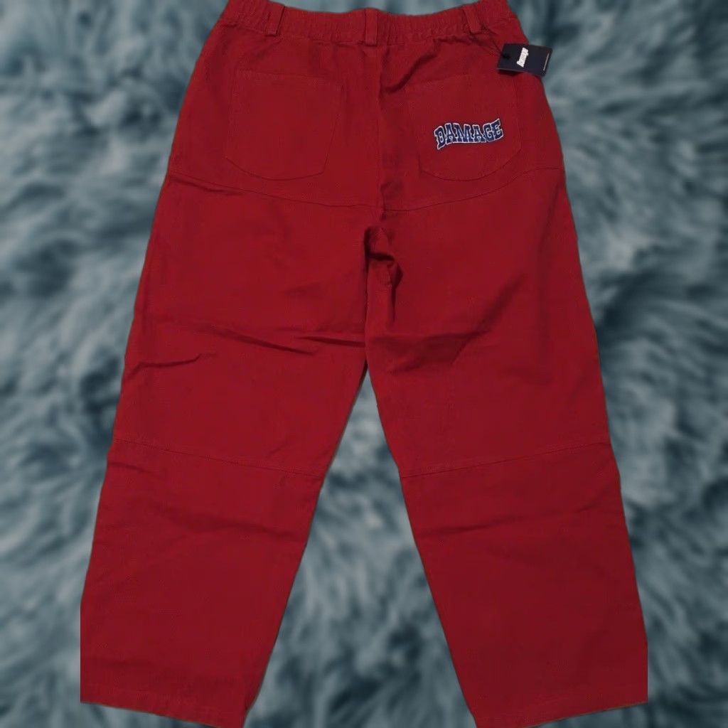 DAMAGE Baggy Double Knee Pants 2XL Red Polar Skate Co Carpenter Men Pants Vintage 90s Military Grunge Hip Hop Skate USA Big Boy MENS