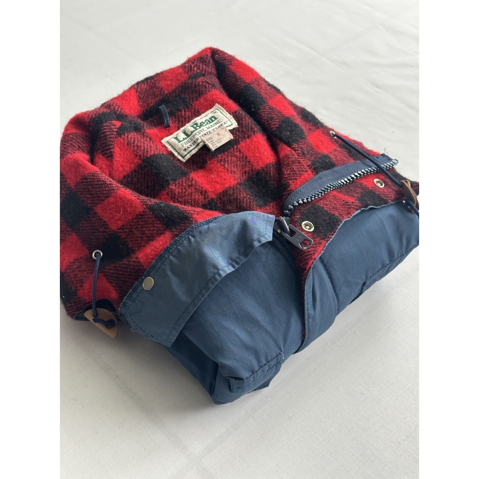 L.L. Bean L.L. Bean Baxter State Parka Wool Buffalo Plaid Lined Blue M Size US M / EU 48-50 / 2 - 1 Thumbnail