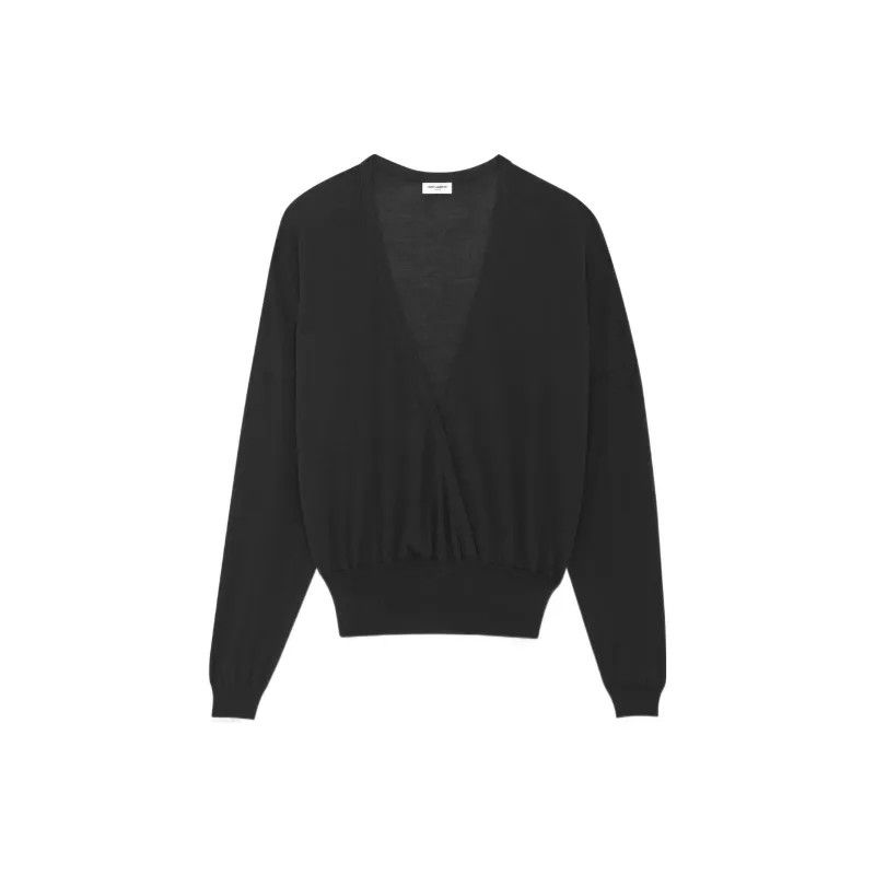 Saint Laurent Paris o1bcso1str0924 Cashmere Sweater in Black Size US L / EU 52-54 / 3 - 1 Thumbnail