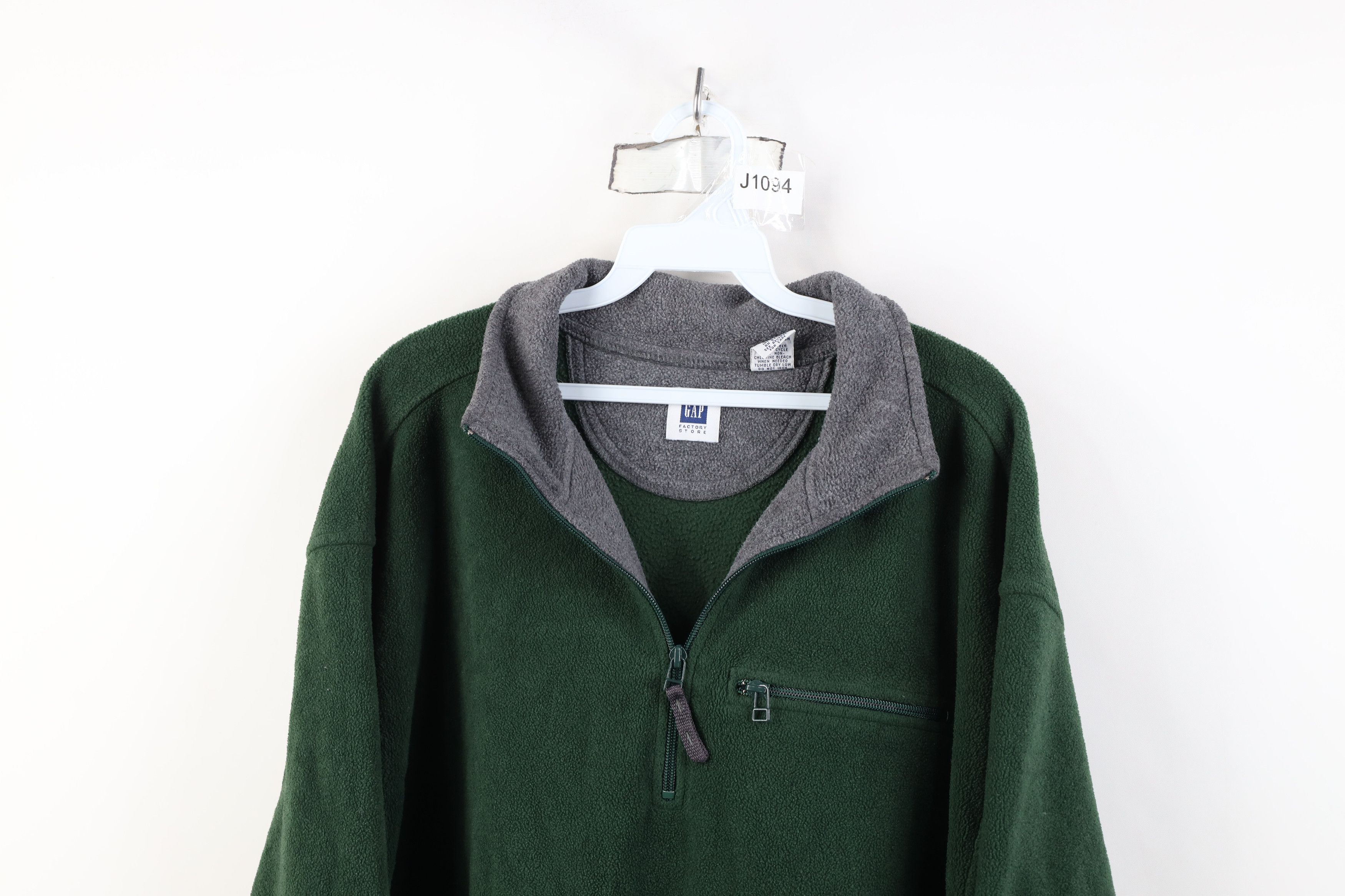 Gap Vintage 90s Y2K Gap Half Zip Fleece Pullover Sweater Green Size US XL / EU 56 / 4 - 2 Thumbnail