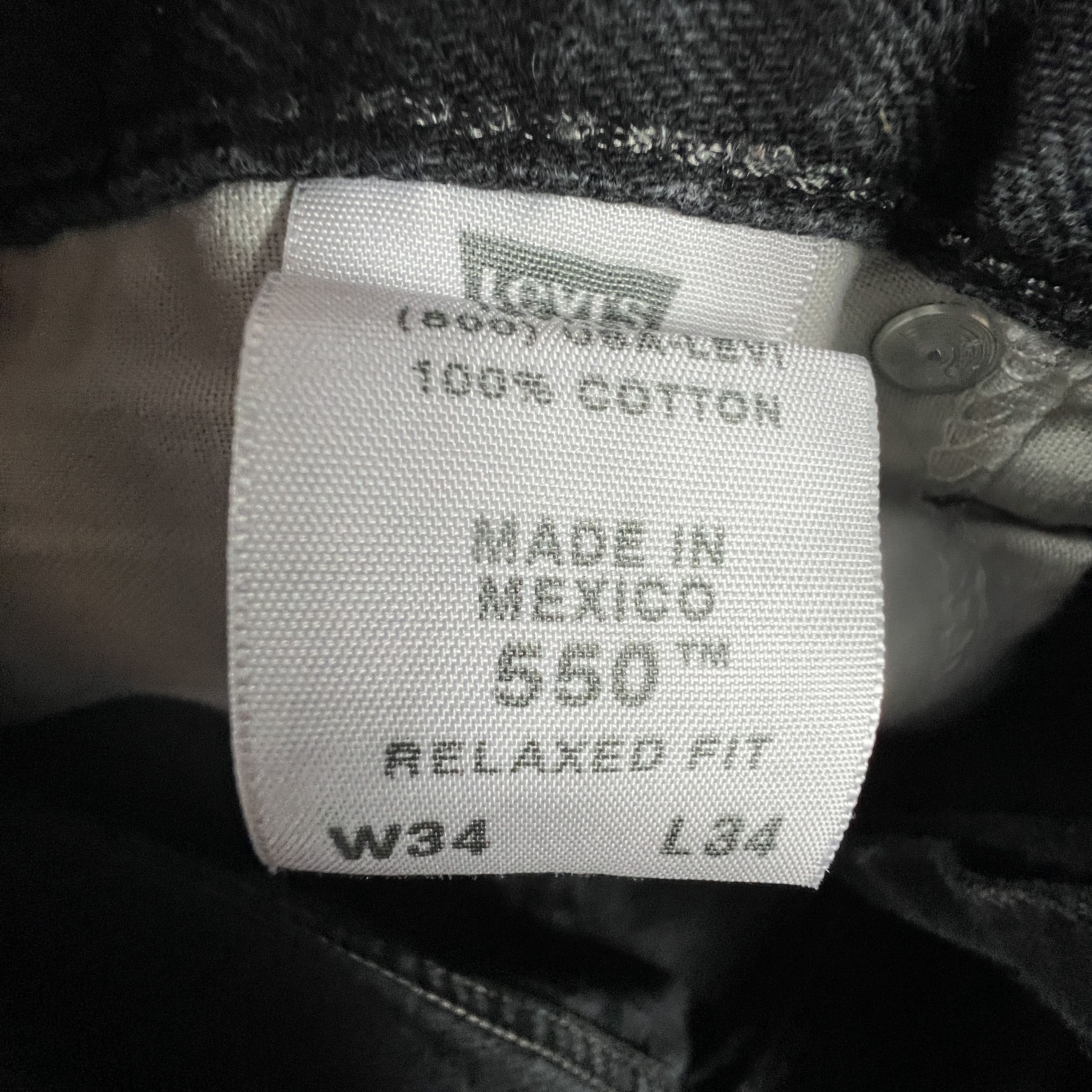 Levi's × Vintage Y2K Levi's Jeans 550 Relaxed Black Faded Denim Size US 34 / EU 50 - 8 Thumbnail