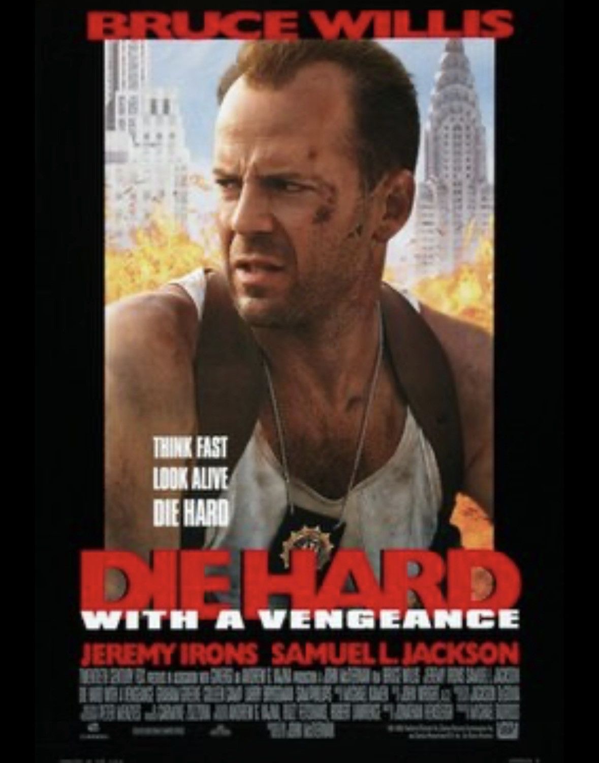 Vintage 1995 Die Hard With A Vengeance Movie Bruce Willis Tee Size US XL / EU 56 / 4 - 2 Thumbnail