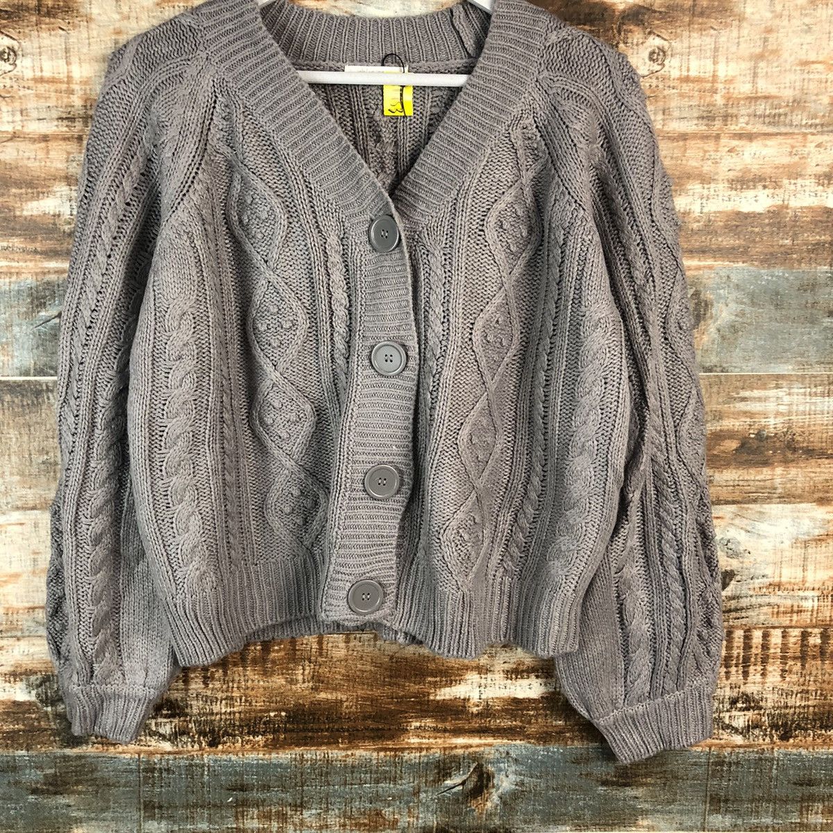 Aran Isles Knitwear × Japanese Brand Ehka Shop Grey Cardigan Knitwear #A1951 Size M / US 6-8 / IT 42-44 - 3 Thumbnail