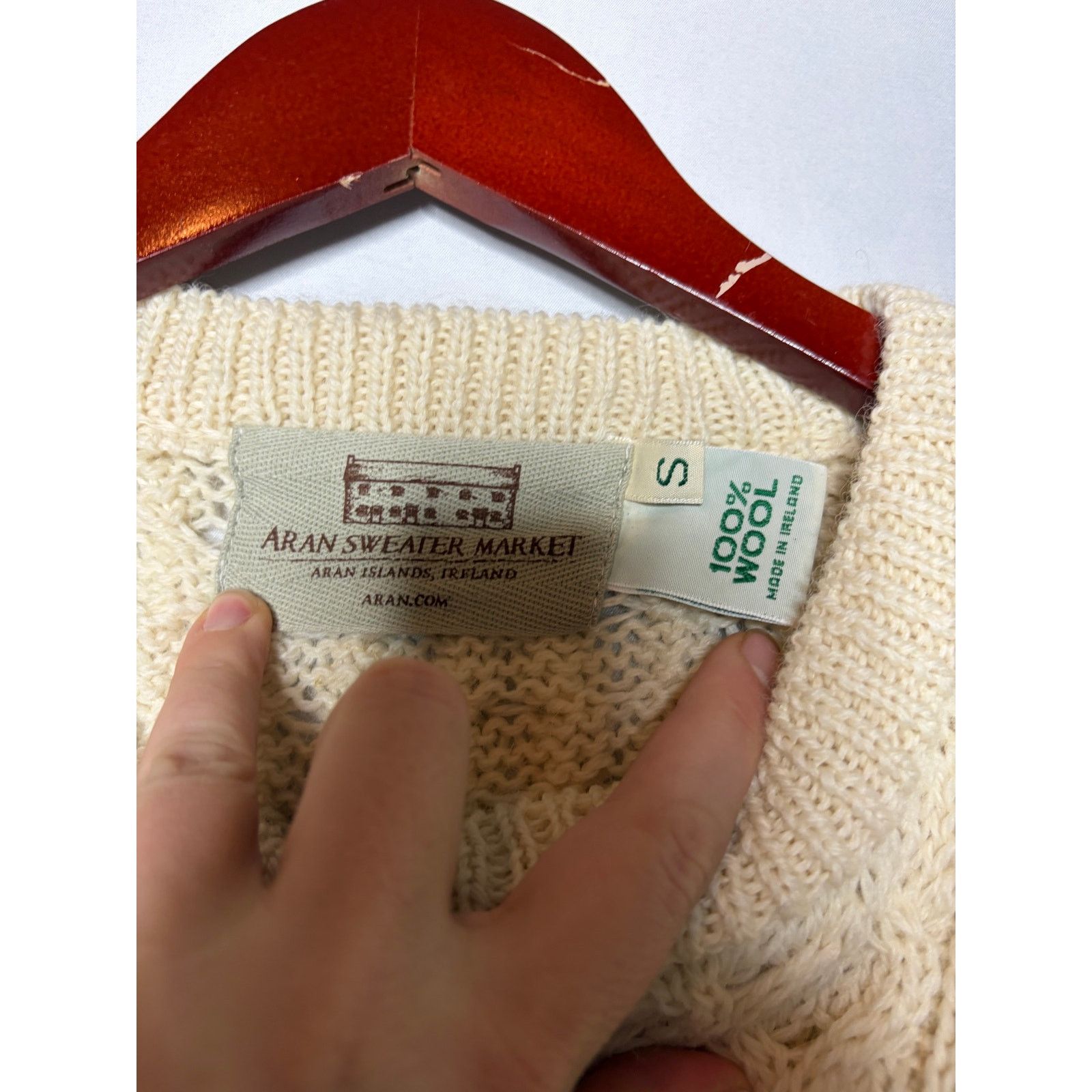 Aran Crafts Vintage Aran cream fisherman crewneck 100% wool sweater sz S Size US S / EU 44-46 / 1 - 4 Thumbnail