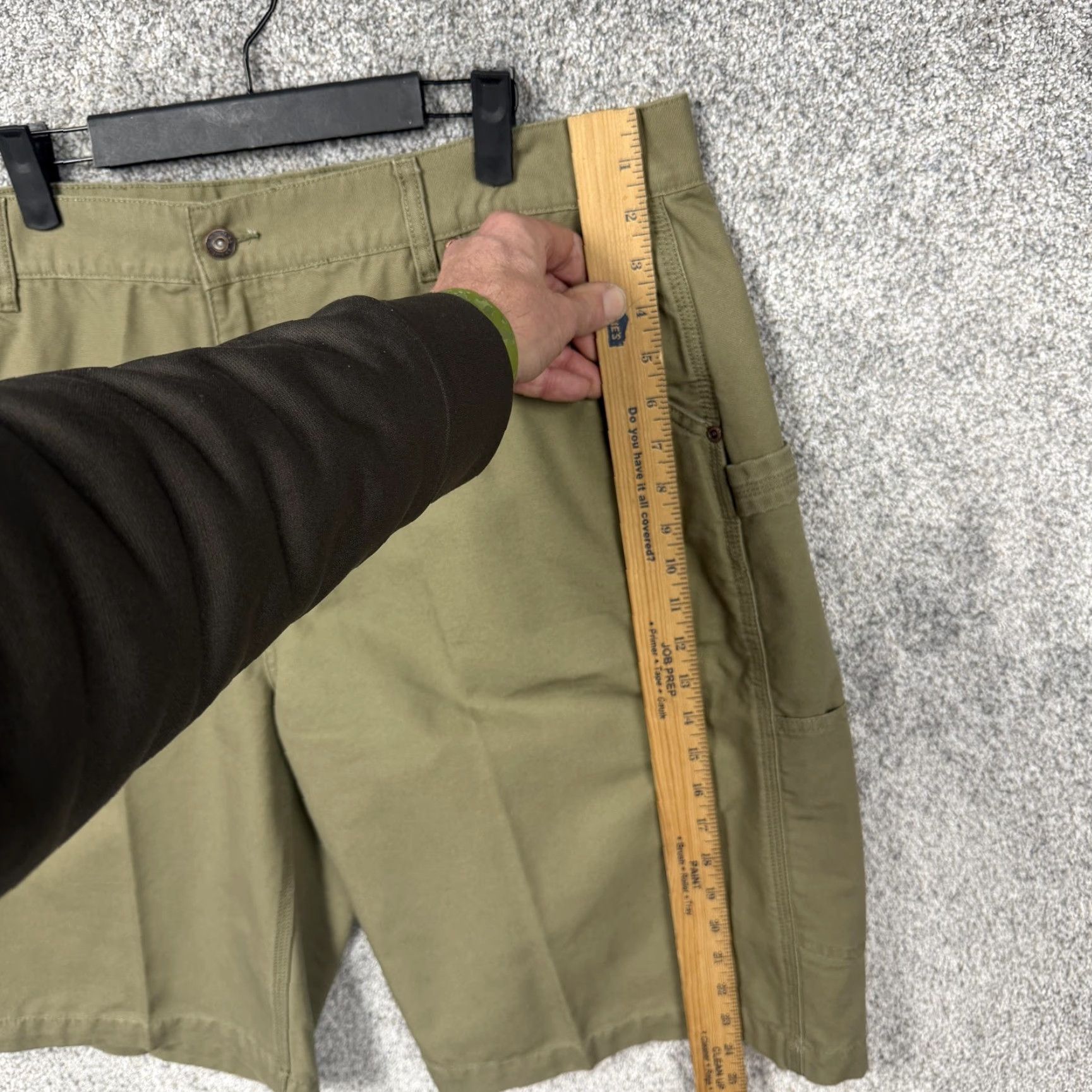 Route 66 Route 66 Cargo Shorts Mens 40x12 Green Canvas Workwear Summer Y2K Pockets Front Zip Fly Belt Loop Casual Classic Size US 40 / EU 56 - 3 Thumbnail