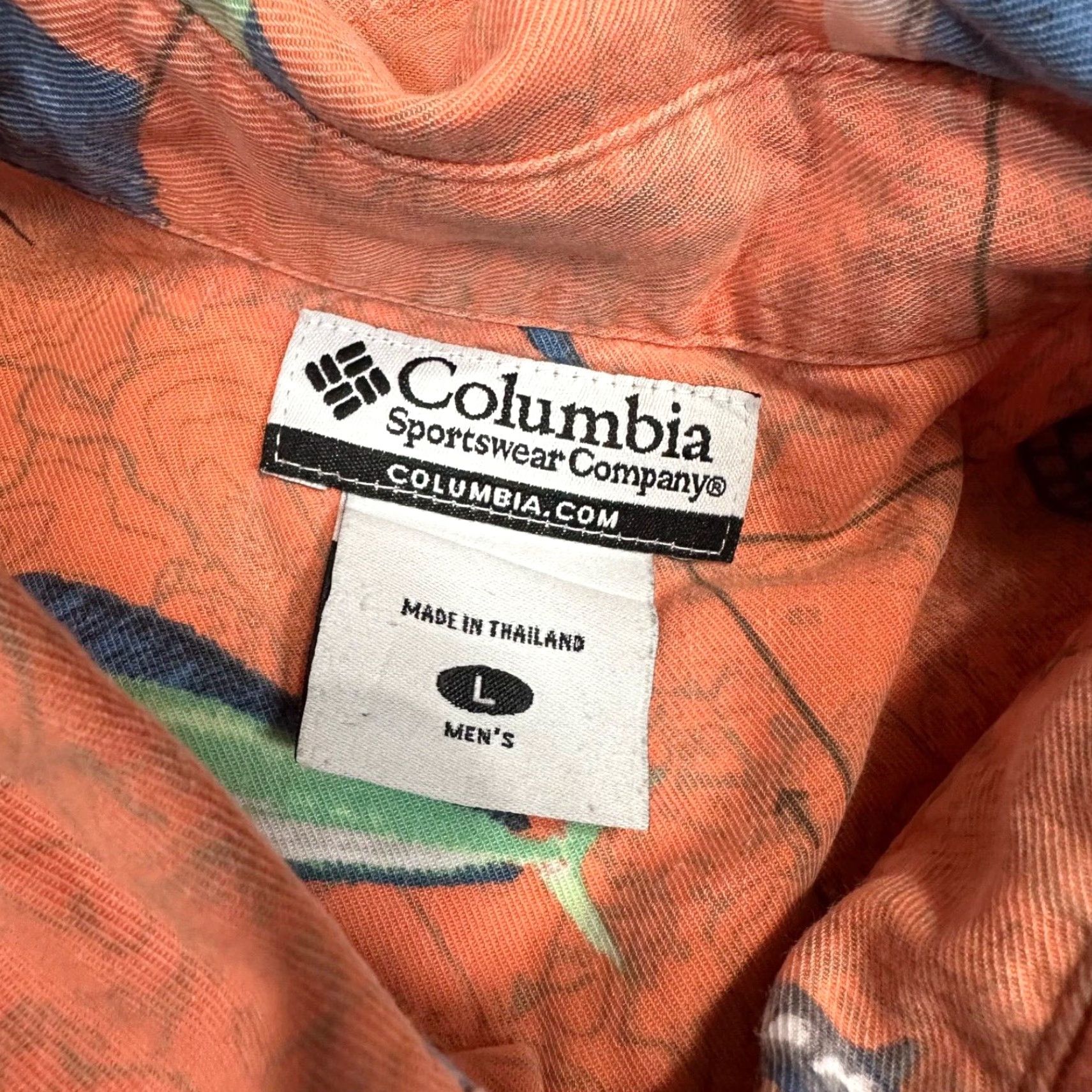 Barracuda Columbia Mens Short Sleeve Button-Up Shirt L Orange Fish Print Marlin Barracuda Shirt Size US L / EU 52-54 / 3 - 5 Thumbnail