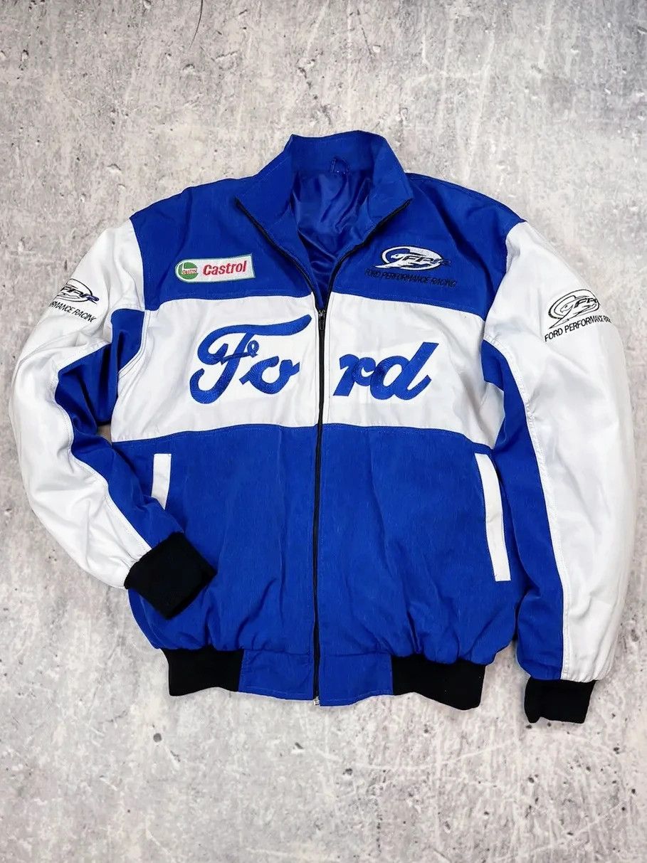 90s jacket Ford racing レーシングジャケット 黒　青