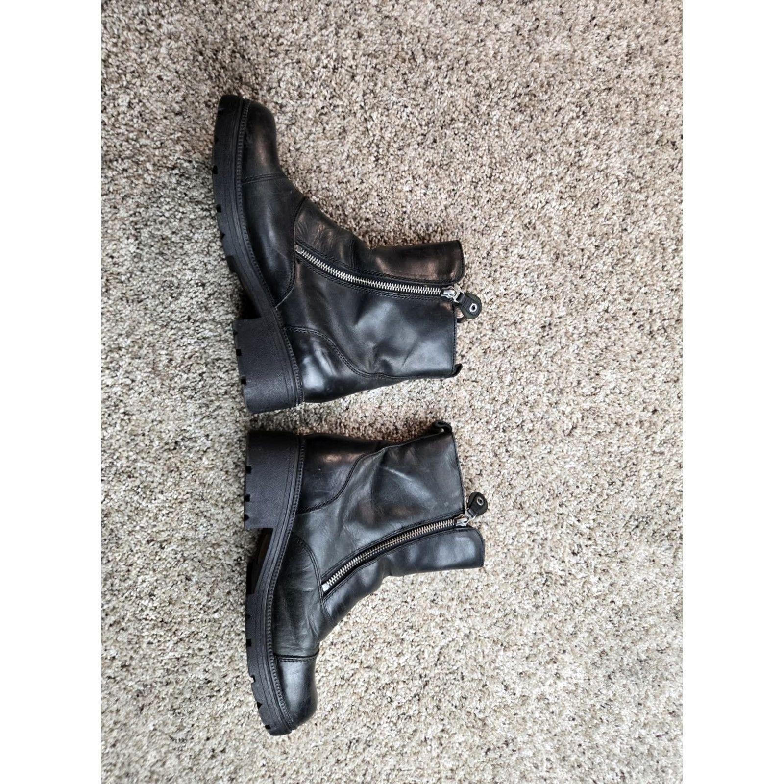 Harley Davidson VINTAGE Harley-Davidson Amherst Leather Riding Boots Women 8.5 Black Leather D84236 Size US 7 / IT 37 - 4 Thumbnail