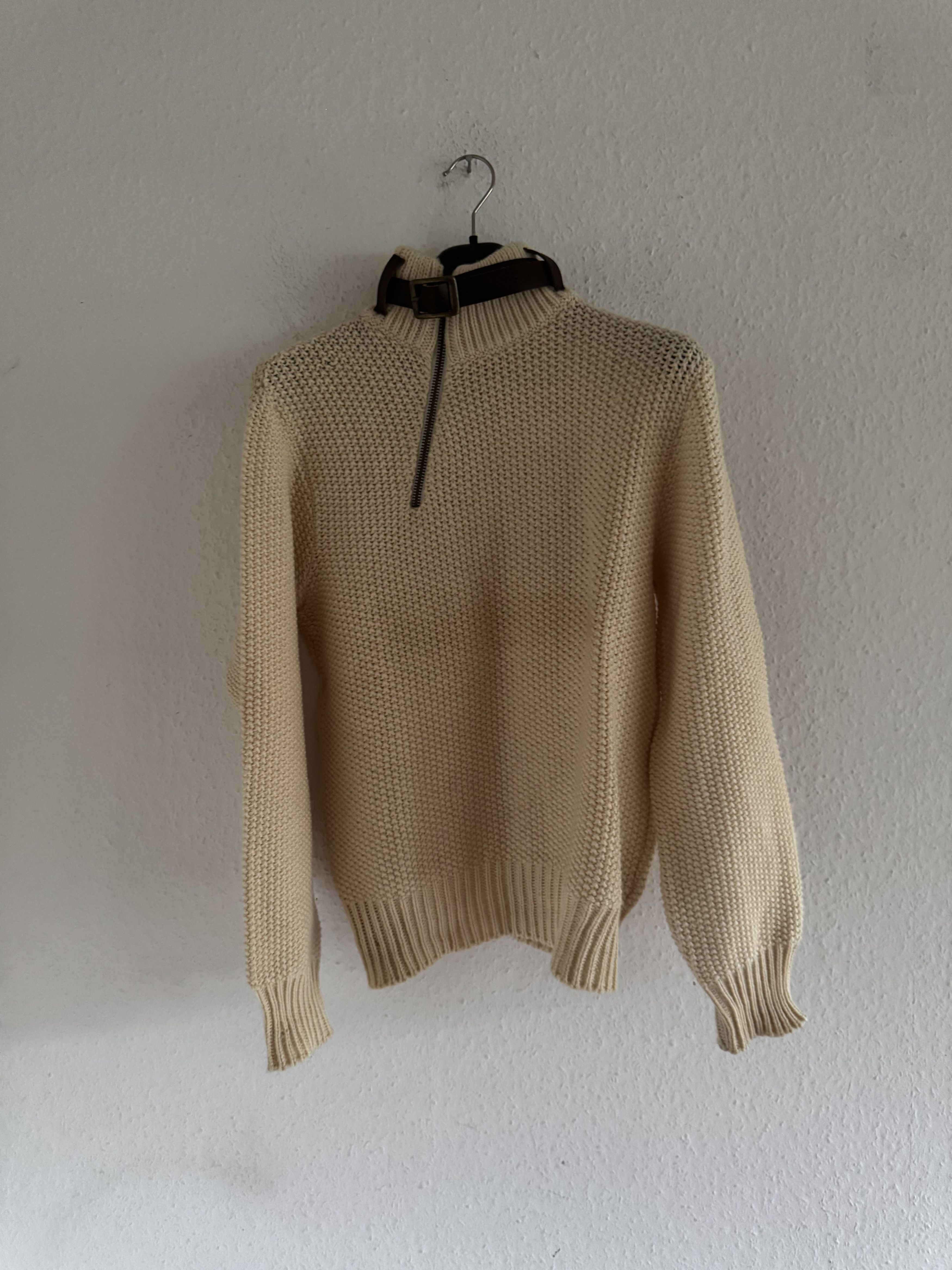 Dsquared2 FW02 Leather Strap Half Zip Knit Sweater Size US L / EU 52-54 / 3 - 8 Thumbnail