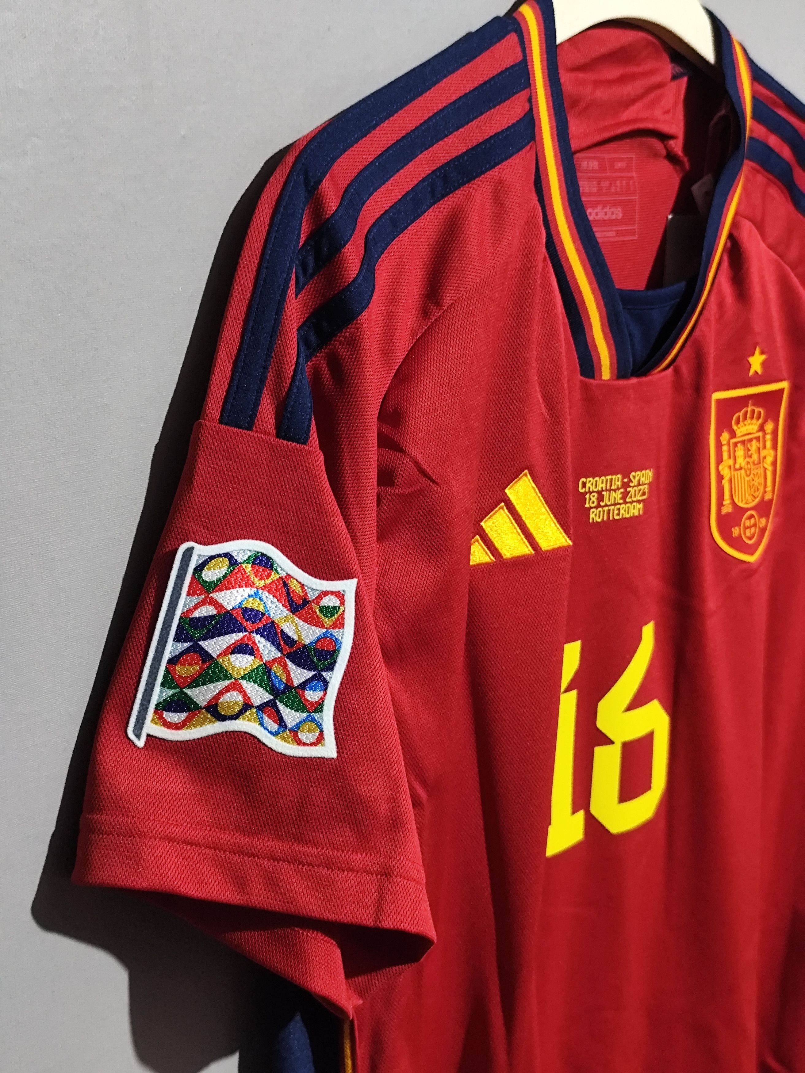 Adidas Spain #16 Rodrigo UEFA Nation League 2022/2023 Home Jersey Size US XL / EU 56 / 4 - 11 Thumbnail