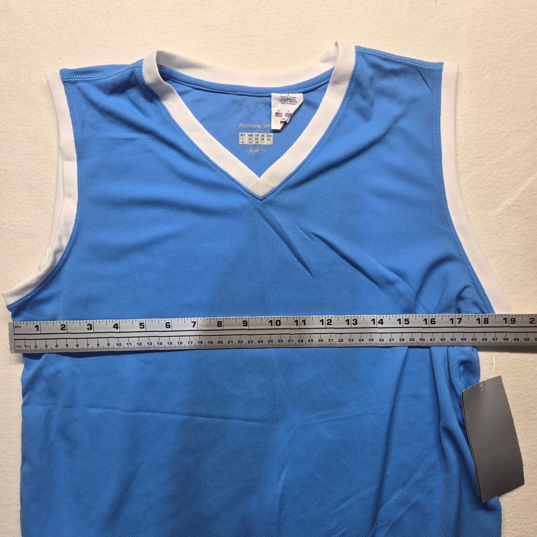Reebok Reebok Shirt Tank Womens XL Blue Play Dry V-Neck Athletic Wear Breathable Moisture Wicking Logo Size XL / US 12-14 / IT 48-50 - 6 Thumbnail