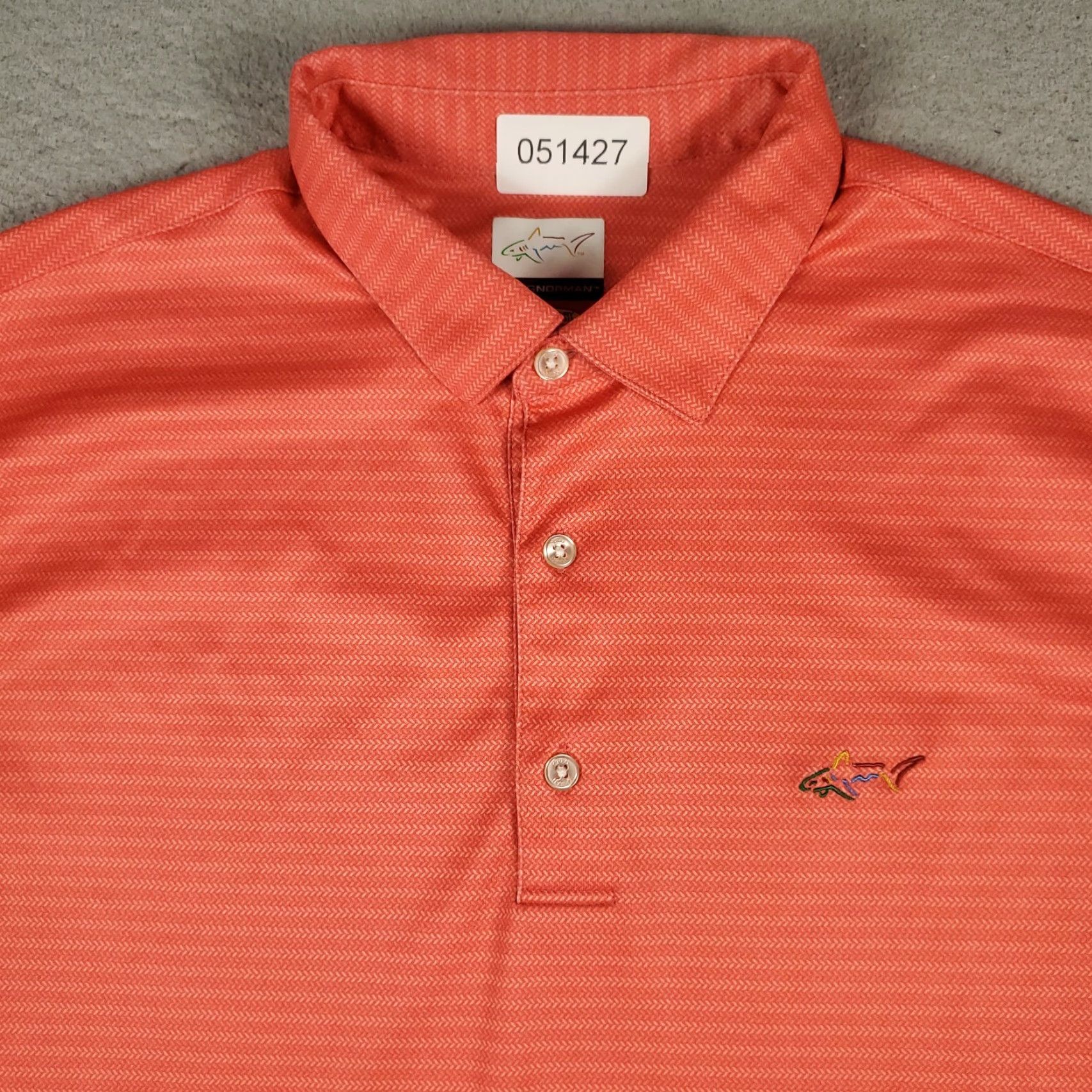 Vintage Greg Norman Polo Shirt Mens L Orange Striped Polo Shirt Casual Golf Short Sleeve Shirt Mens Size US L / EU 52-54 / 3 - 2 Thumbnail