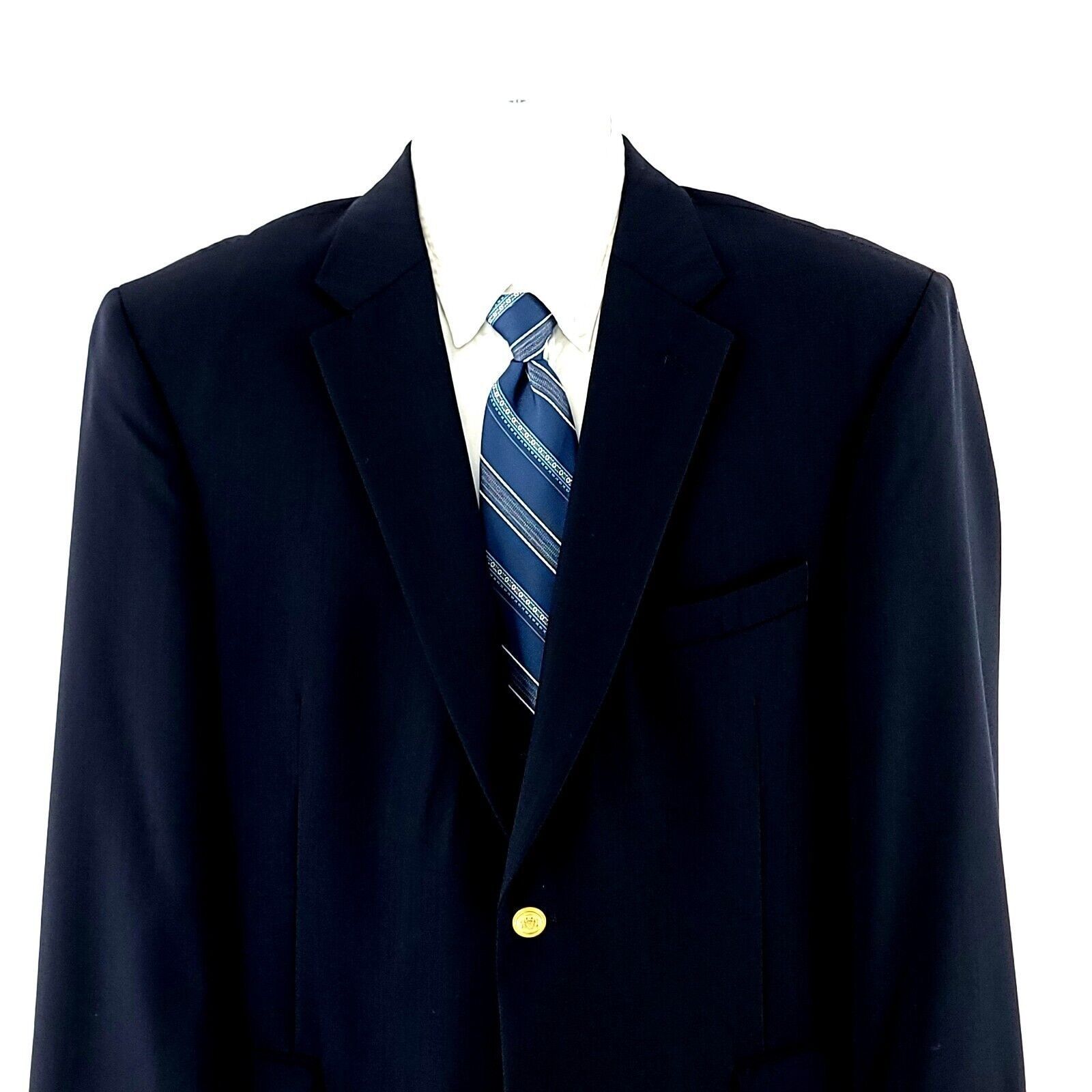Jos. A. Bank Jos A Bank James Wool Navy Blue 2 Gold Button Blazer 42R Or Size 42R - 1 Thumbnail