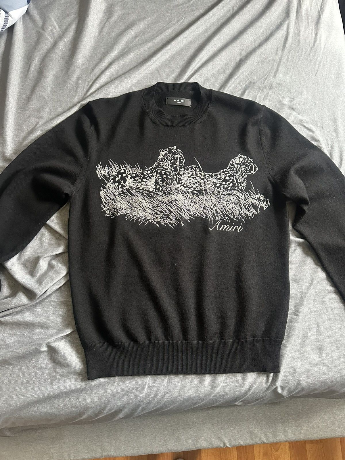 Amiri black embroidered sweater