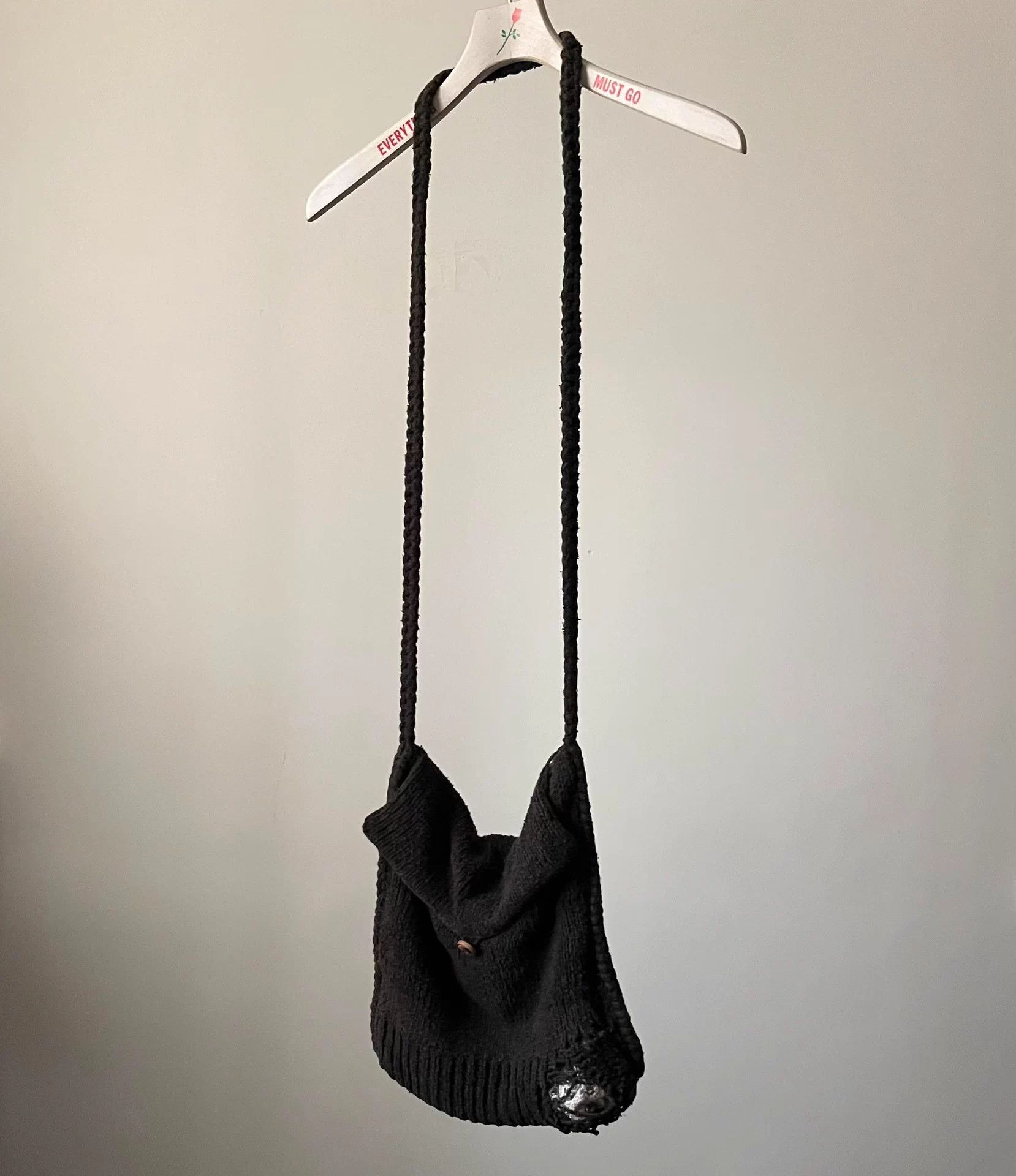 Number (N)ine Number (N)ine 03AW Grunge Distressed Knit Crossbody Bag Size ONE SIZE - 1 Thumbnail