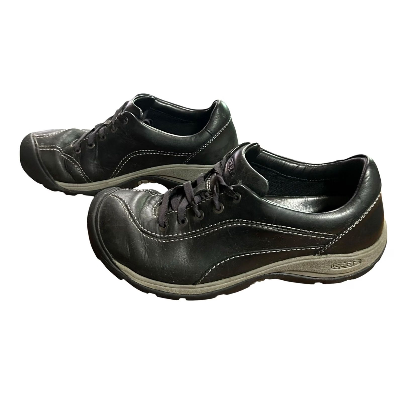 KEEN KEEN Presidio Women's Casual Leather Low Top Walking Shoes Black 8 Flat Heel Comfort Breathable Arch Support Sneakers Size M / US 6-8 / IT 42-44 - 5 Thumbnail