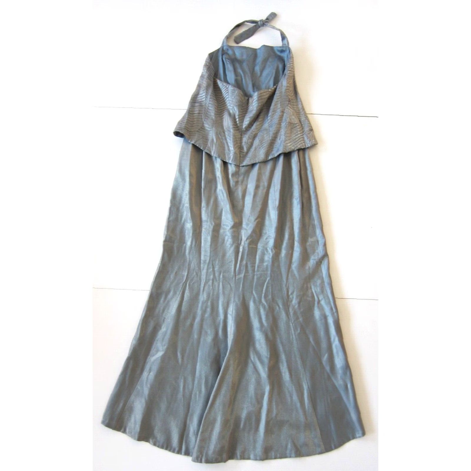 Alex Evenings VINTAGE Alex Evenings Blue Gold Satin Halter Top Long Maxi Formal Dress Women L Size L / US 10 / IT 46 - 2 Thumbnail