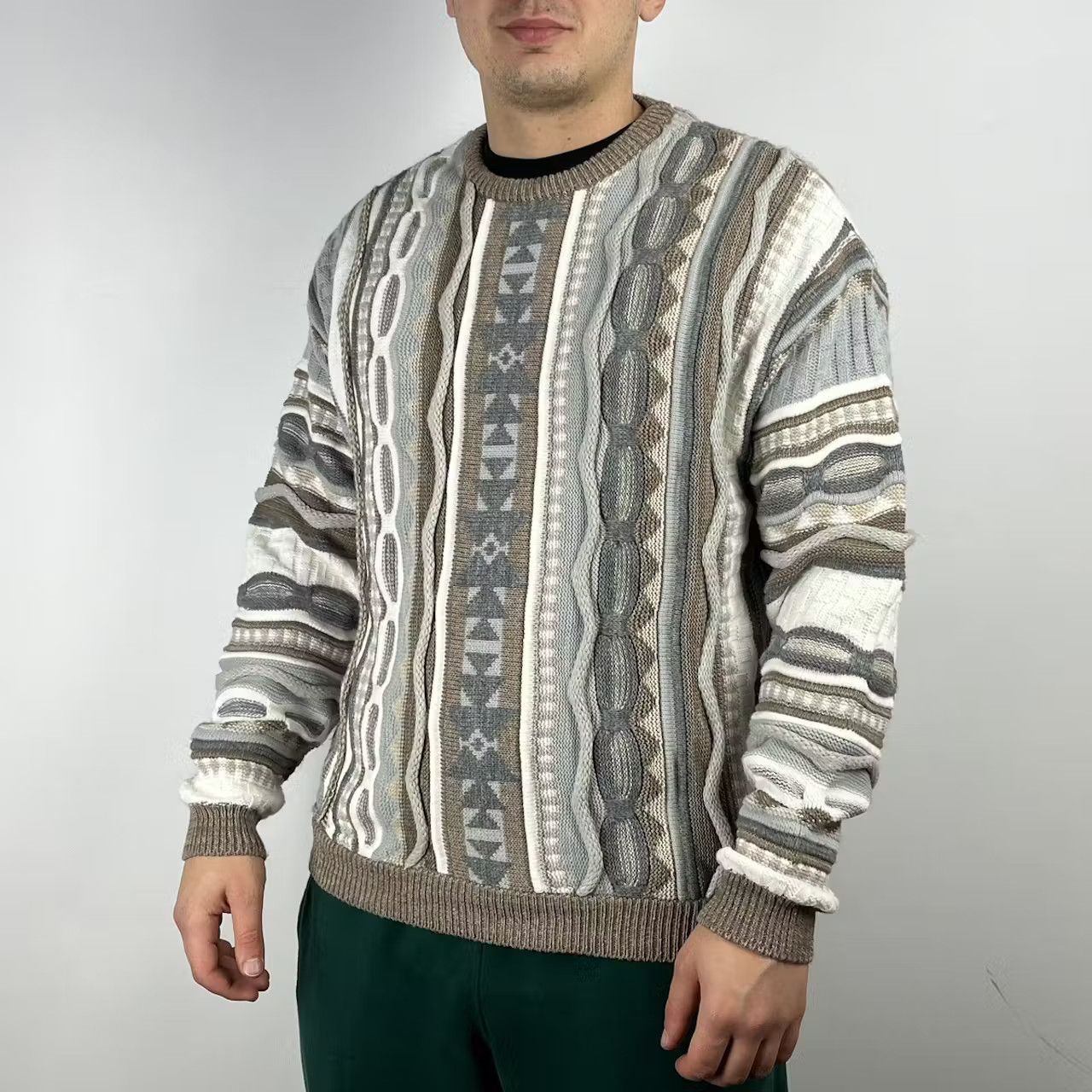 Asos Asos sweater knit coogi style colored cable size Small Size US S / EU 44-46 / 1 - 1 Thumbnail