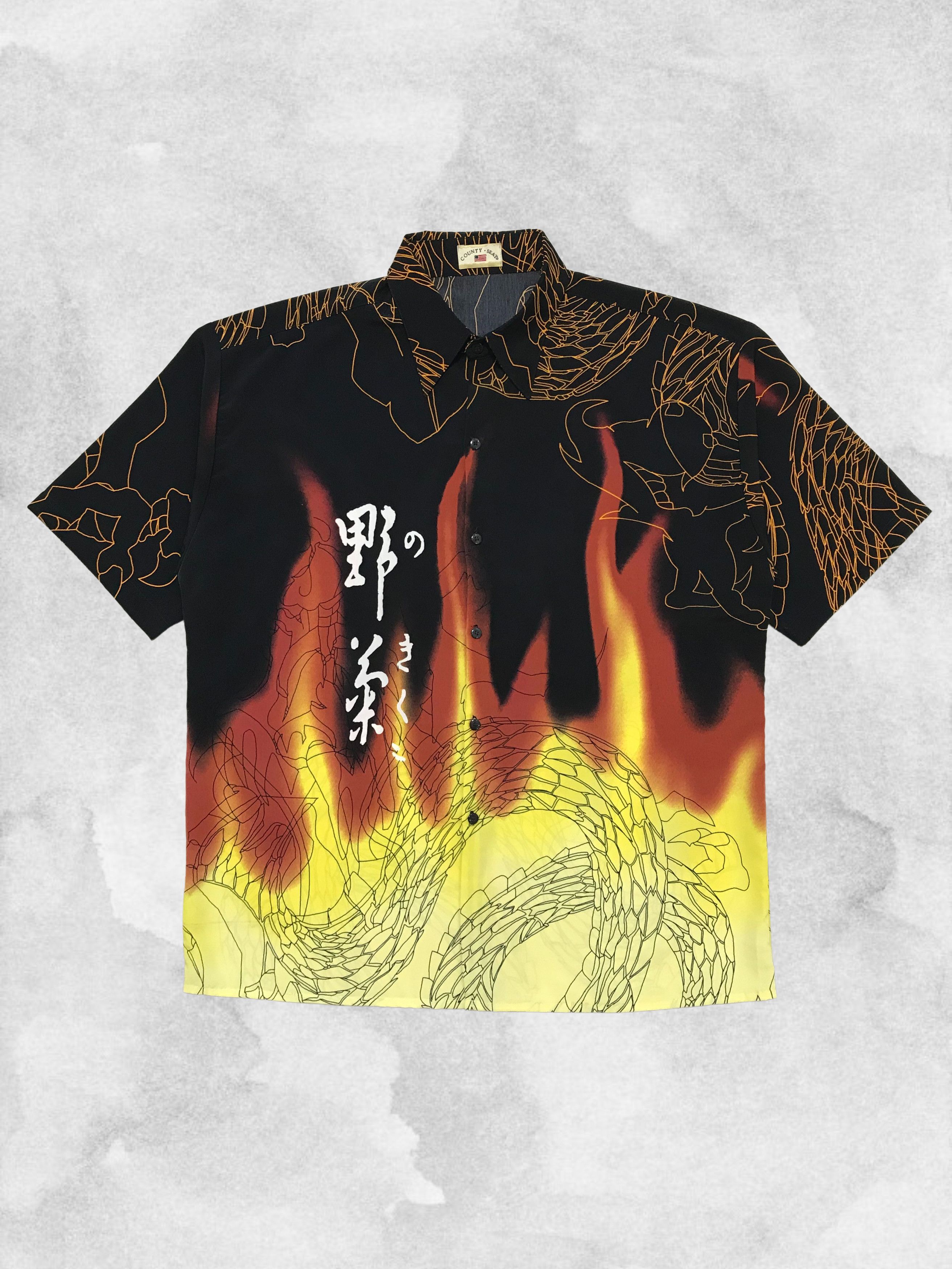 Vintage Vintage Dragon Fire Crazy Shirt Japanese Allover Print Art Size US XL / EU 56 / 4 - 1 Thumbnail